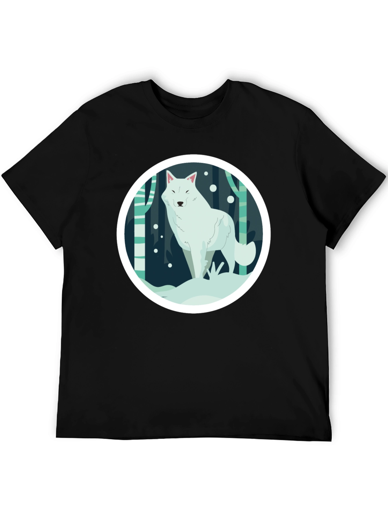 Black Arctic Wolf Graphic Tee - Black Unisex T-Shirt view 5
