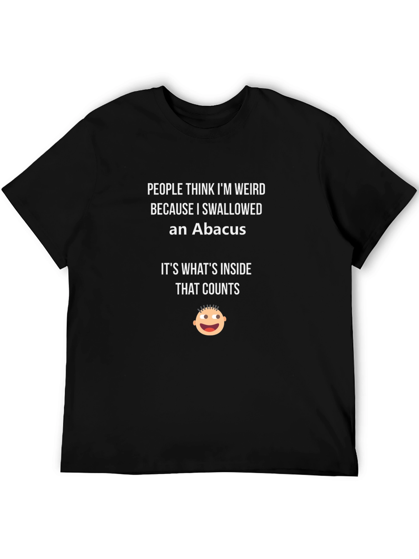 Black Funny Abacus T-Shirt: It's What's Inside That Counts! view 5