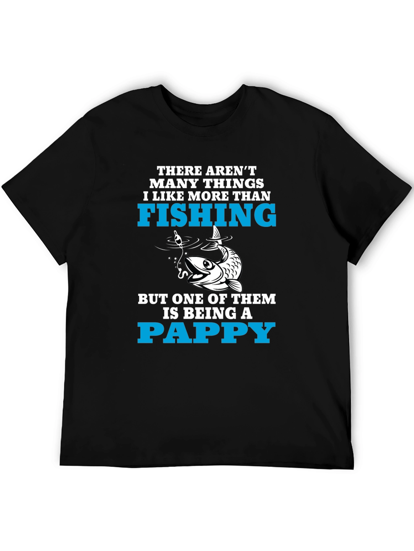 Black Fishing Pappy T-Shirt - Gift for Grandpa Fisherman view 5