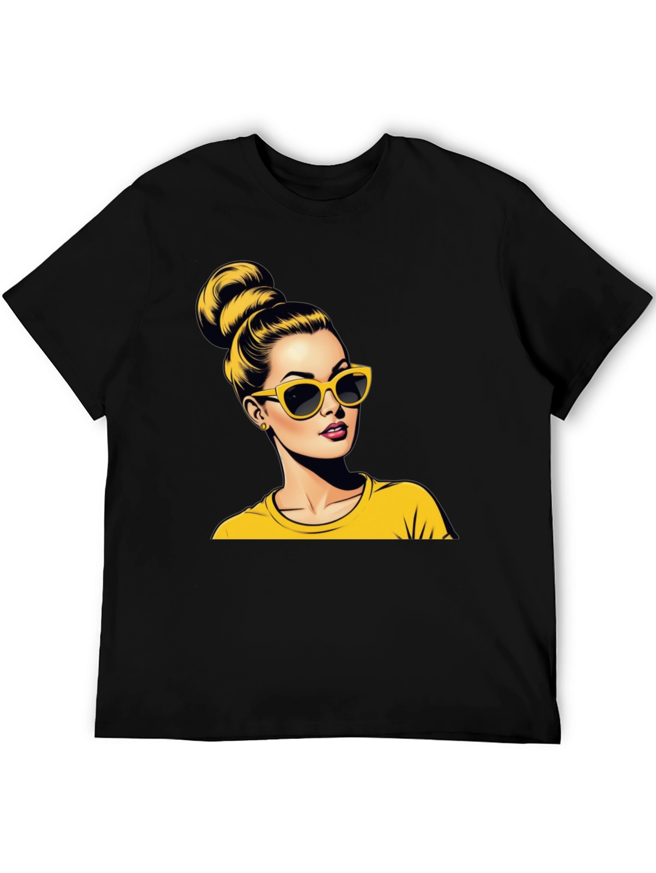 Black Retro Chic Graphic Tee view 5