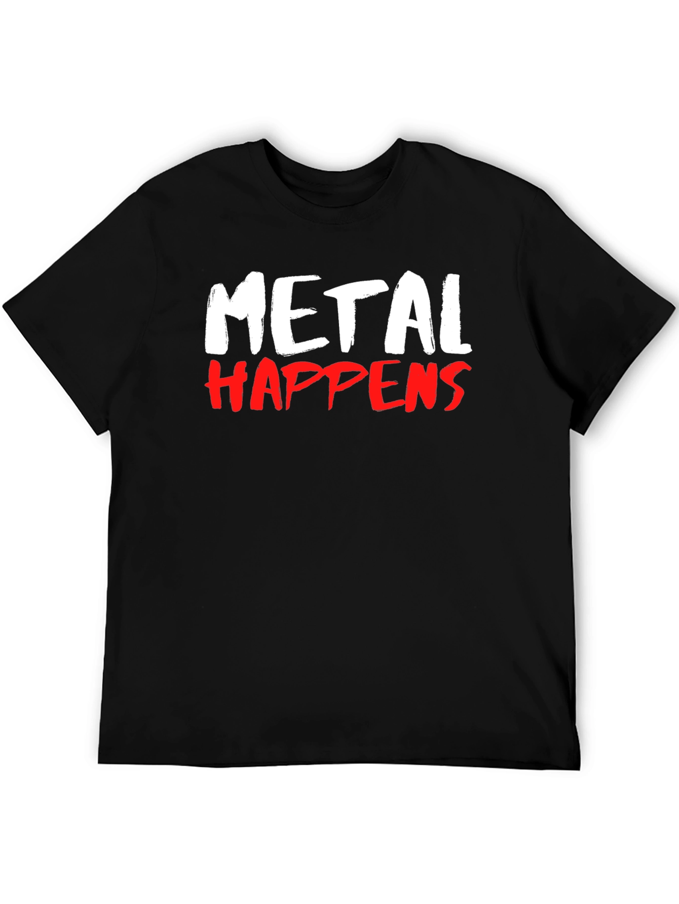 Black Metal Happens Graphic Print T-Shirt - Black view 5