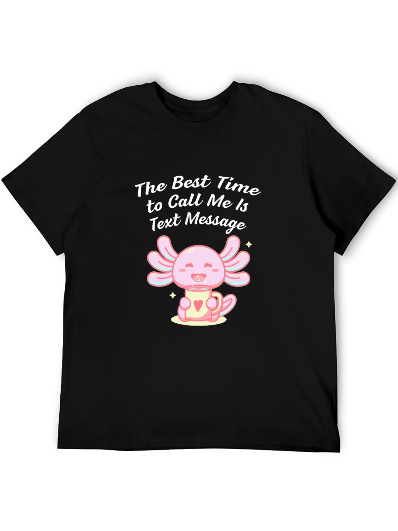 Black Axolotl Text Message T-Shirt view 5