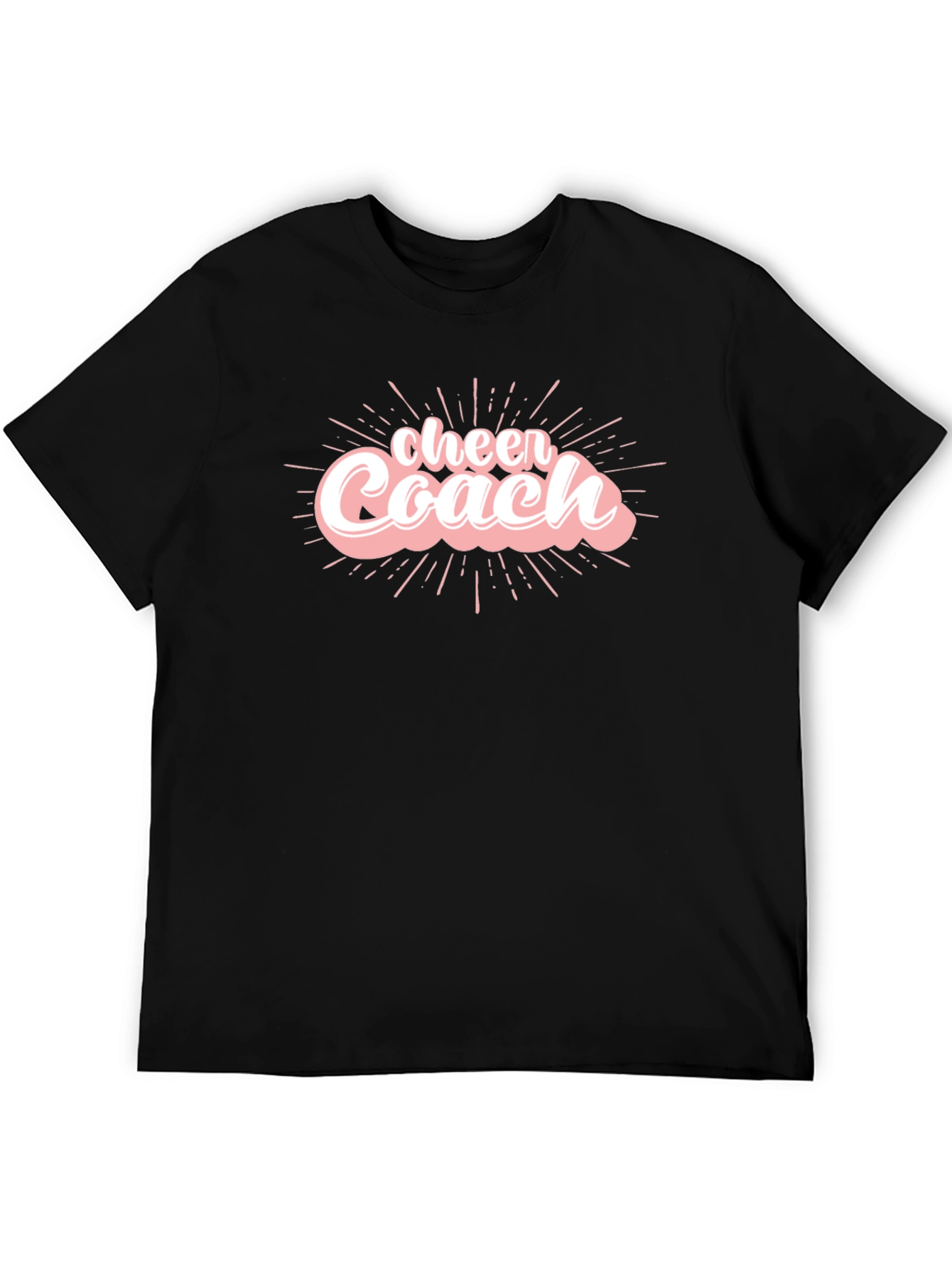 Black Cheer Coach Graphic T-Shirt - Soft Cotton Tee view 5