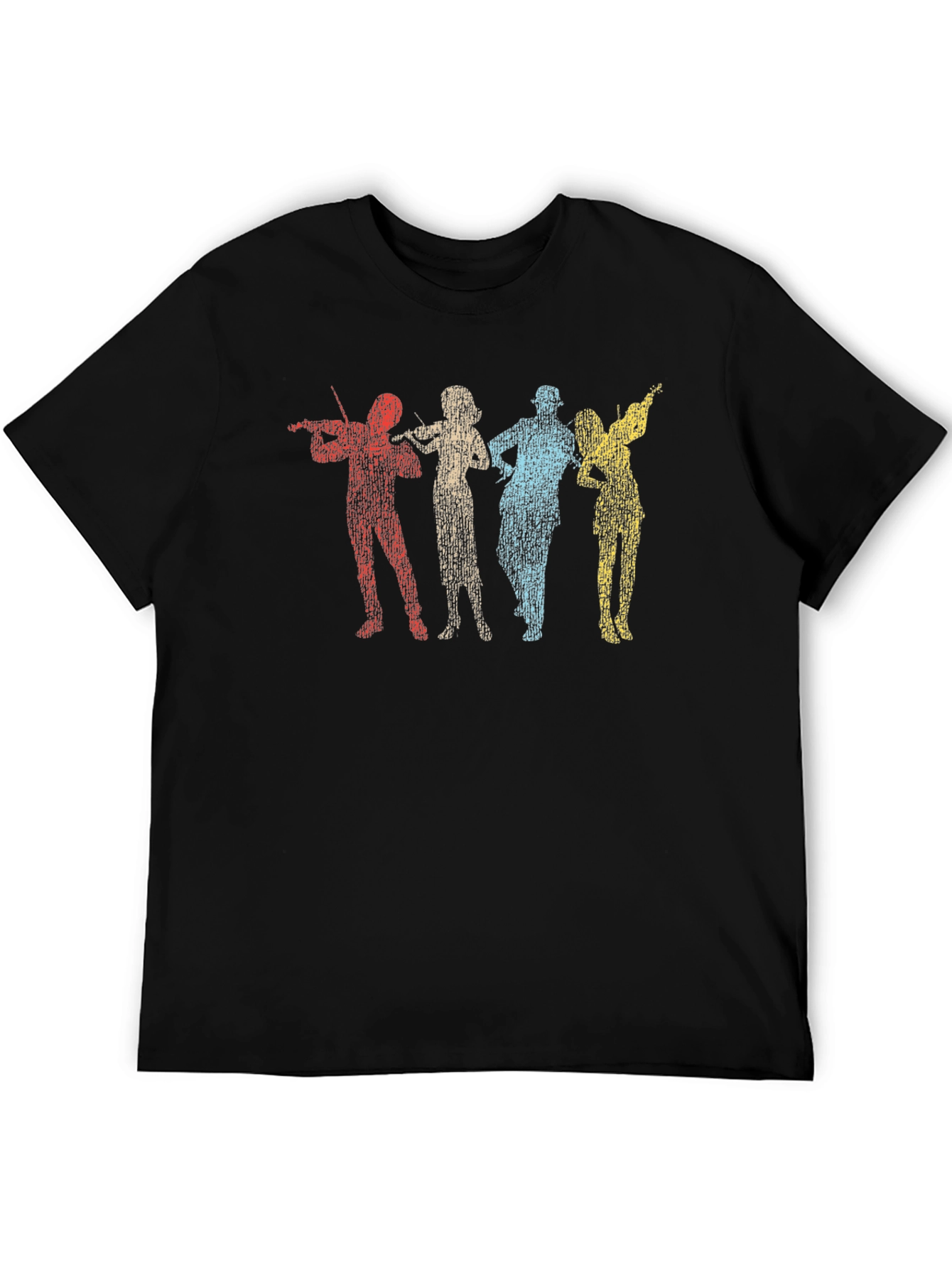Black Retro Musical Group T-Shirt view 5