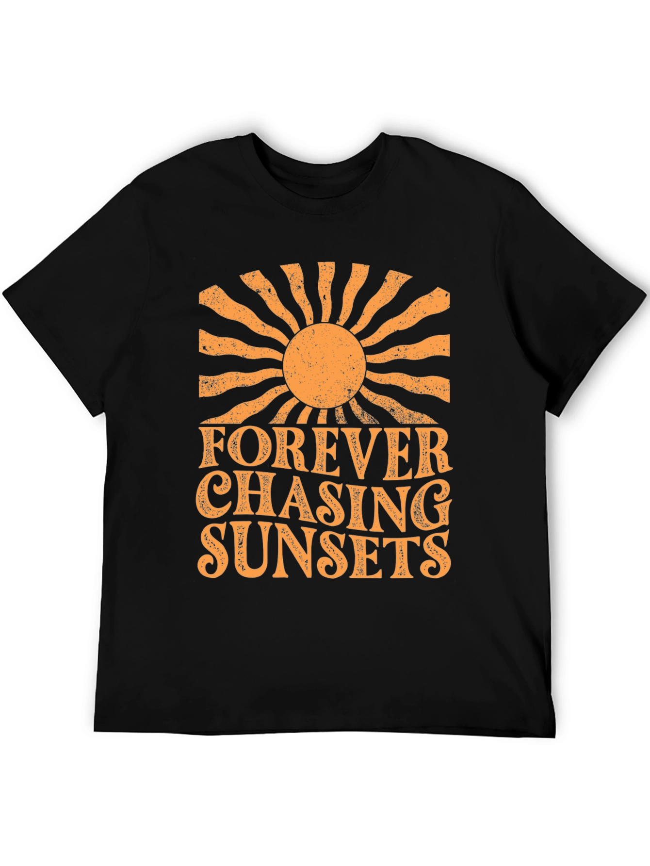 Black Forever Chasing Sunsets Graphic Tee view 5