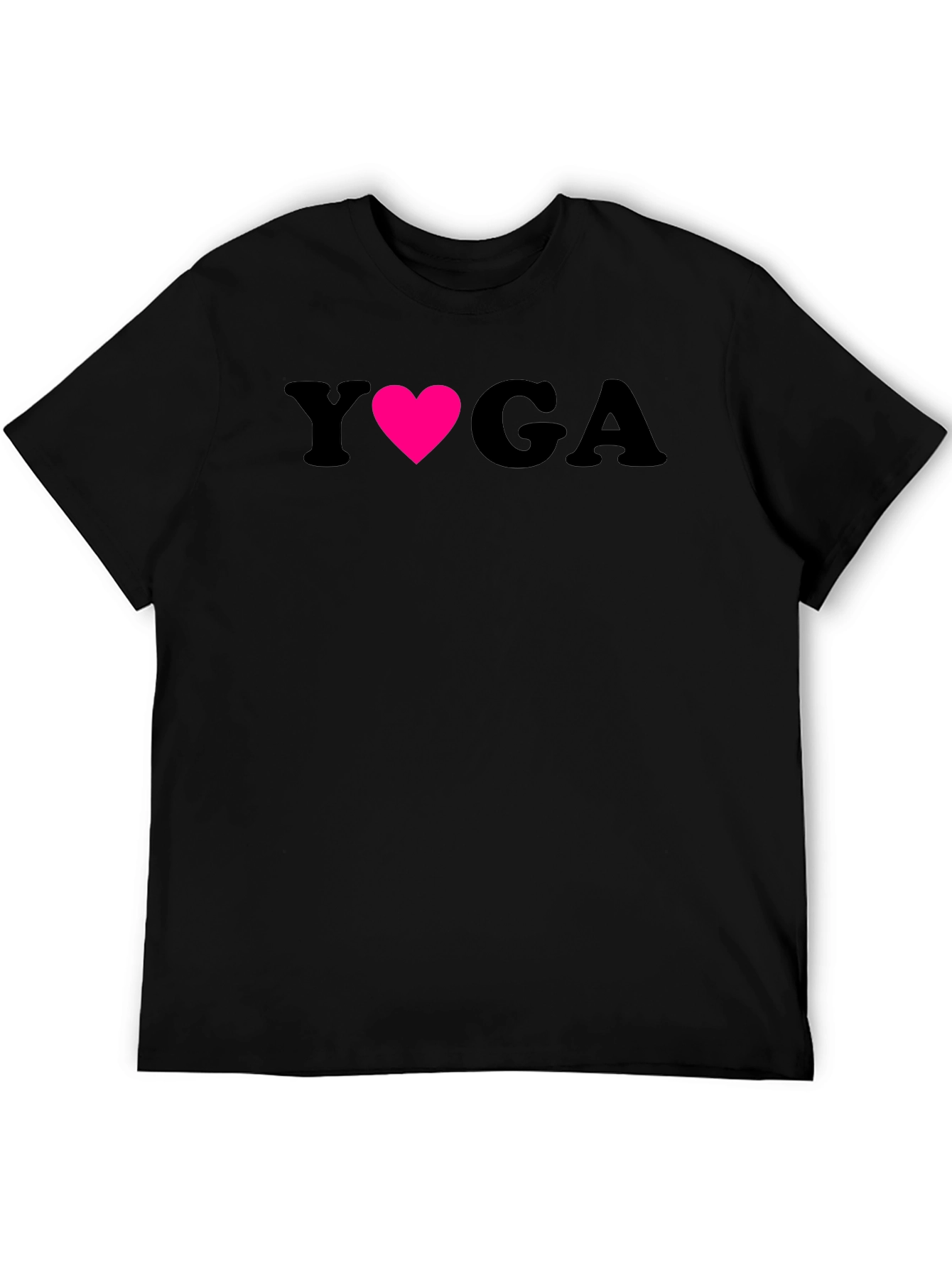 Black Yoga Heart Graphic Tee - Soft Cotton Blend Shirt view 5