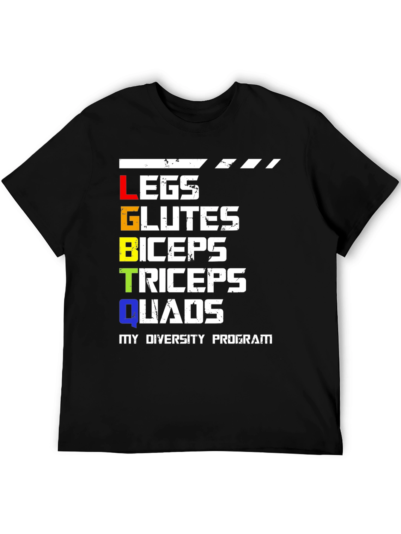 Black LGBTQ Funny Gym Workout Shirt view 5