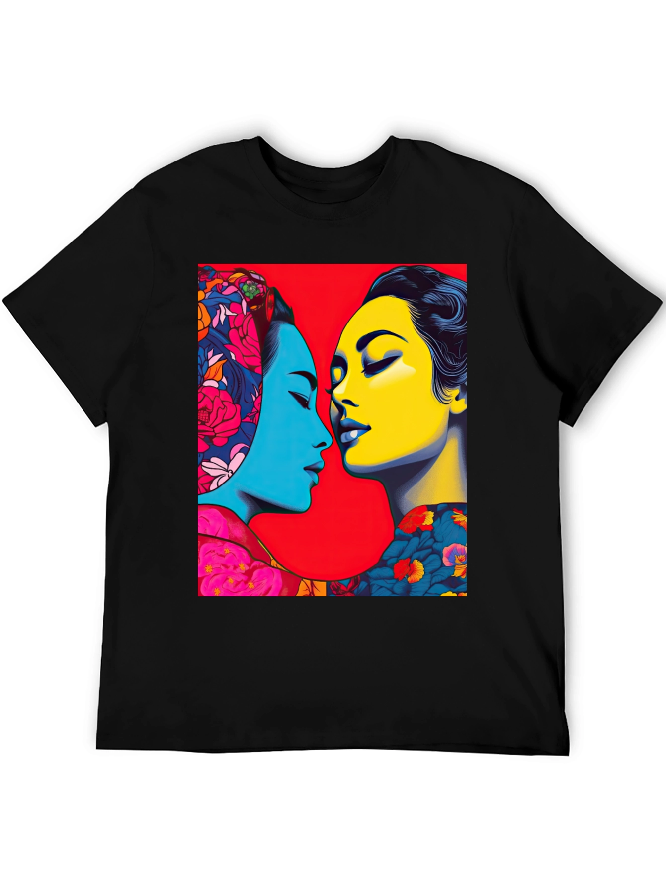 Black Artistic Portrait T-Shirt - Vivid Colors view 5