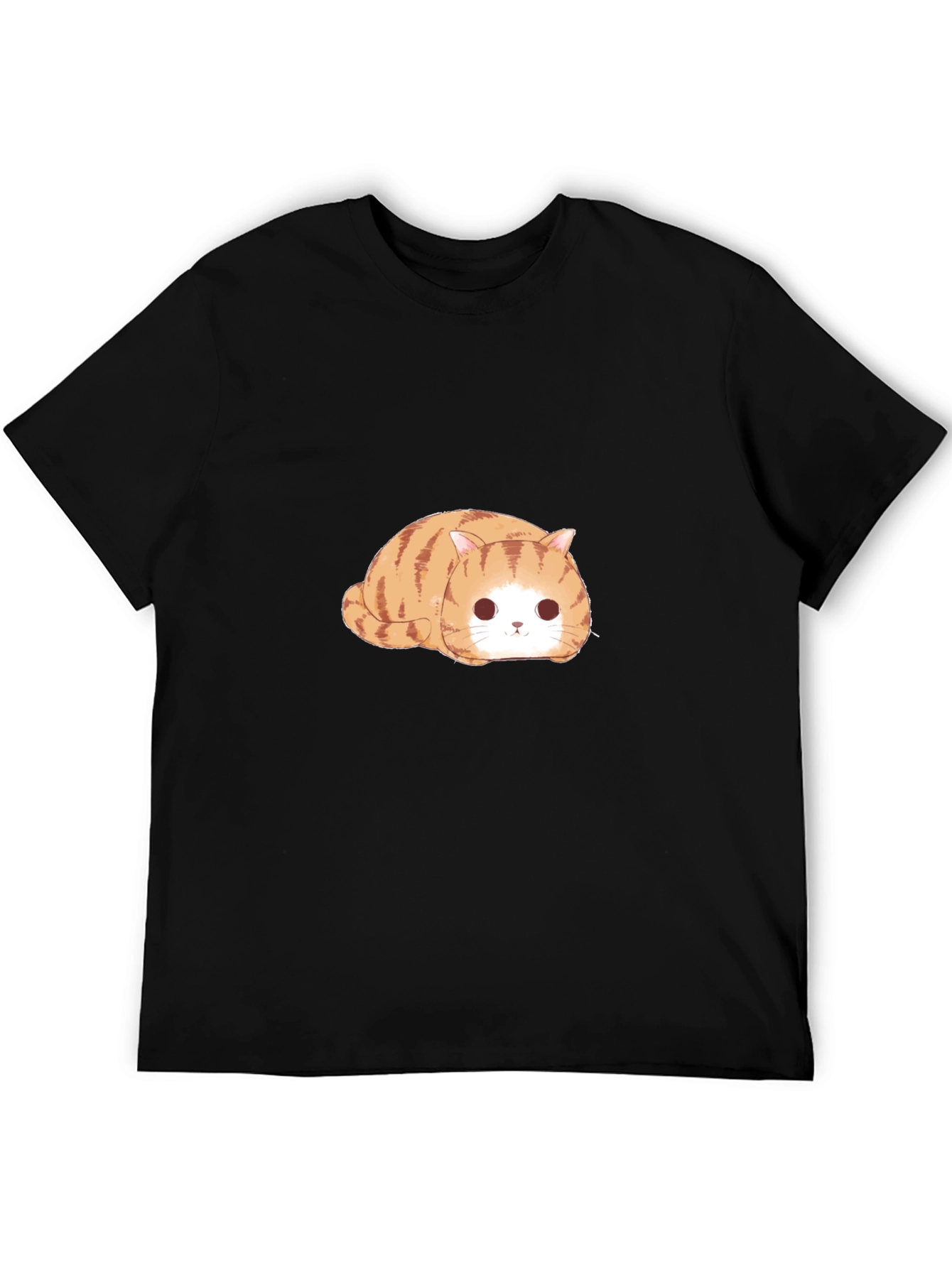 Black Cute Tabby Cat T-Shirt - Relaxed Fit view 5