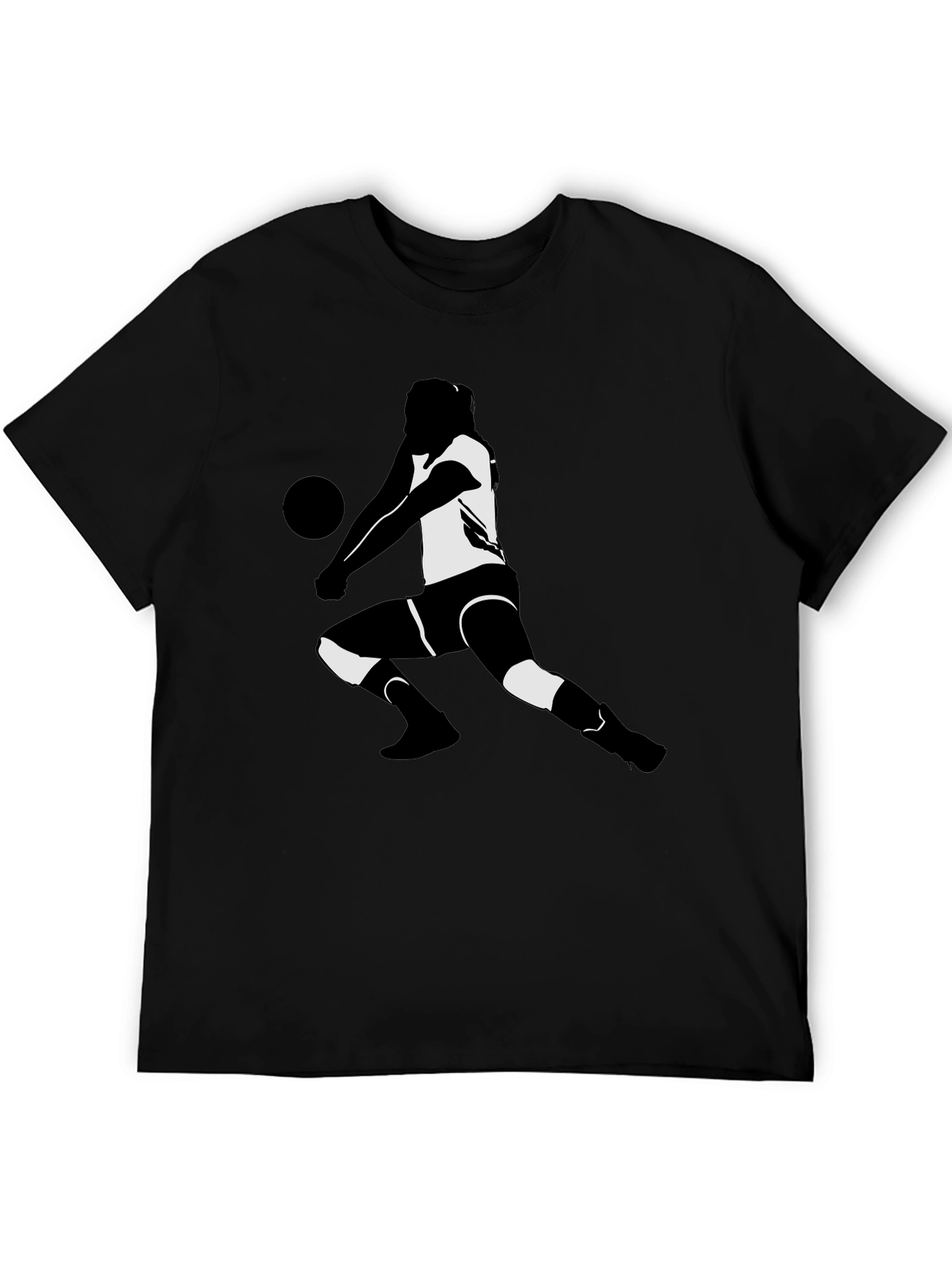 Black Volleyball Player Graphic Tee - Black T-Shirt view 5