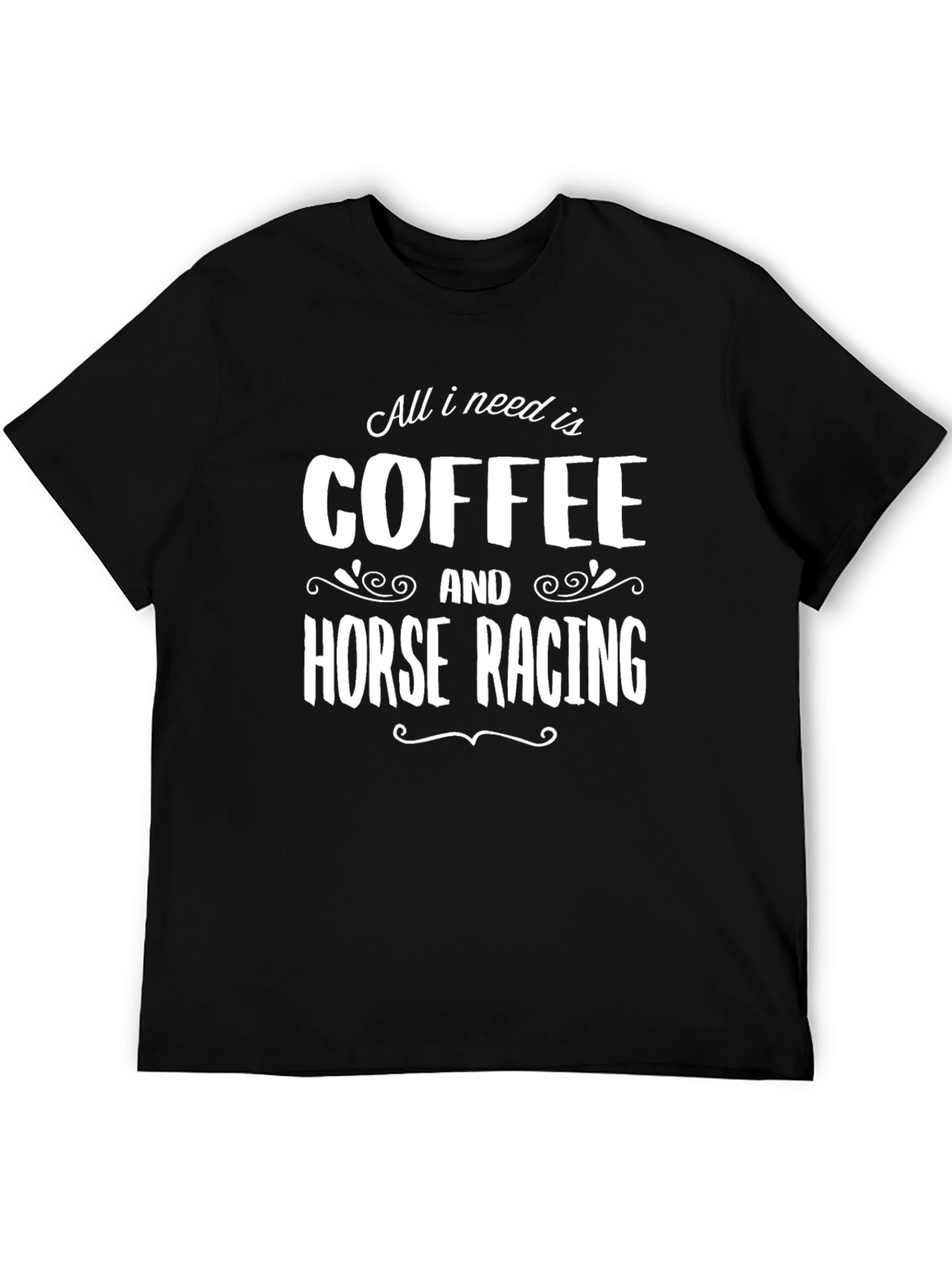 Black Coffee & Horse Racing T-Shirt - Graphic Tee view 5