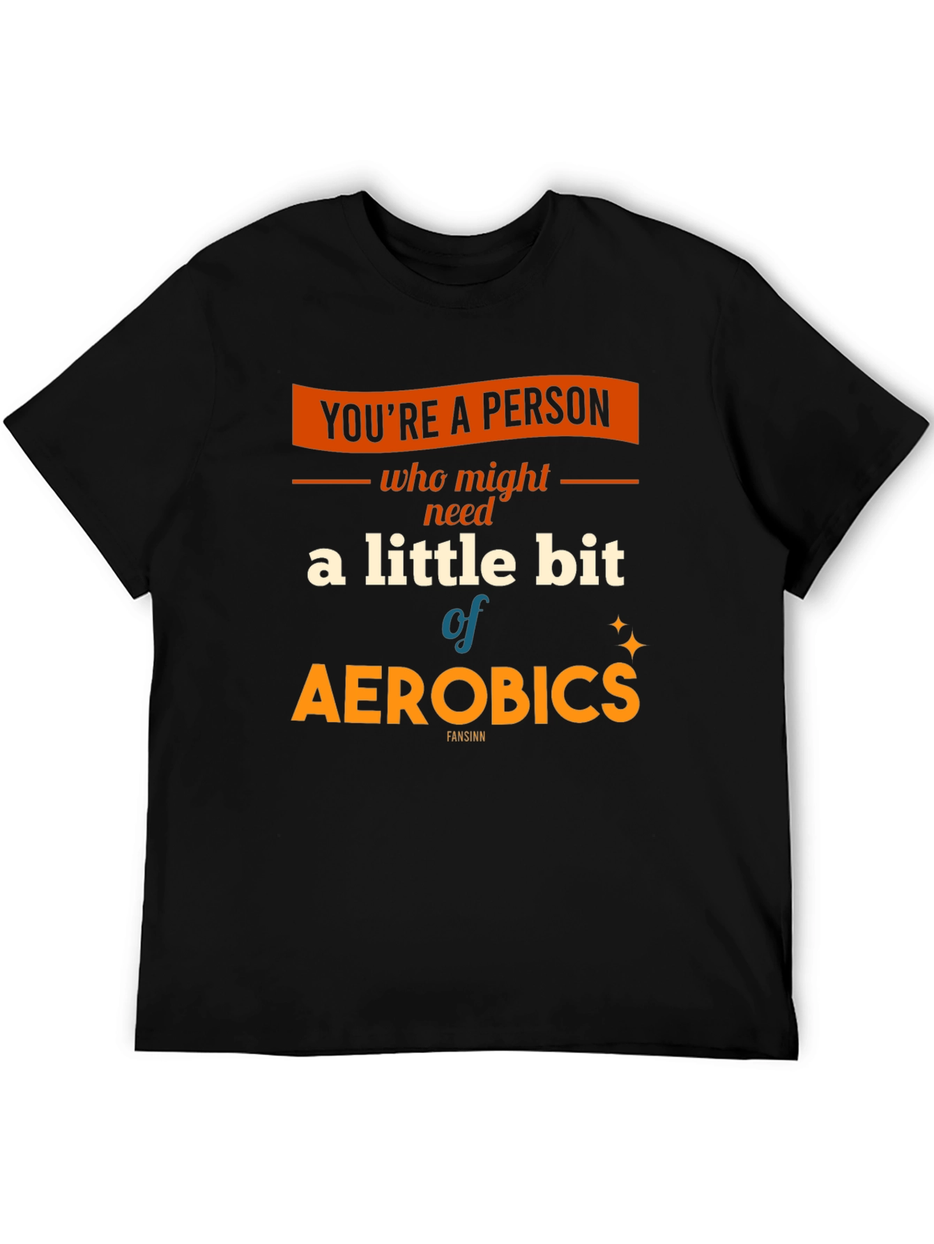 Black Aerobics T-Shirt: A Little Bit of Exercise Fun! view 5