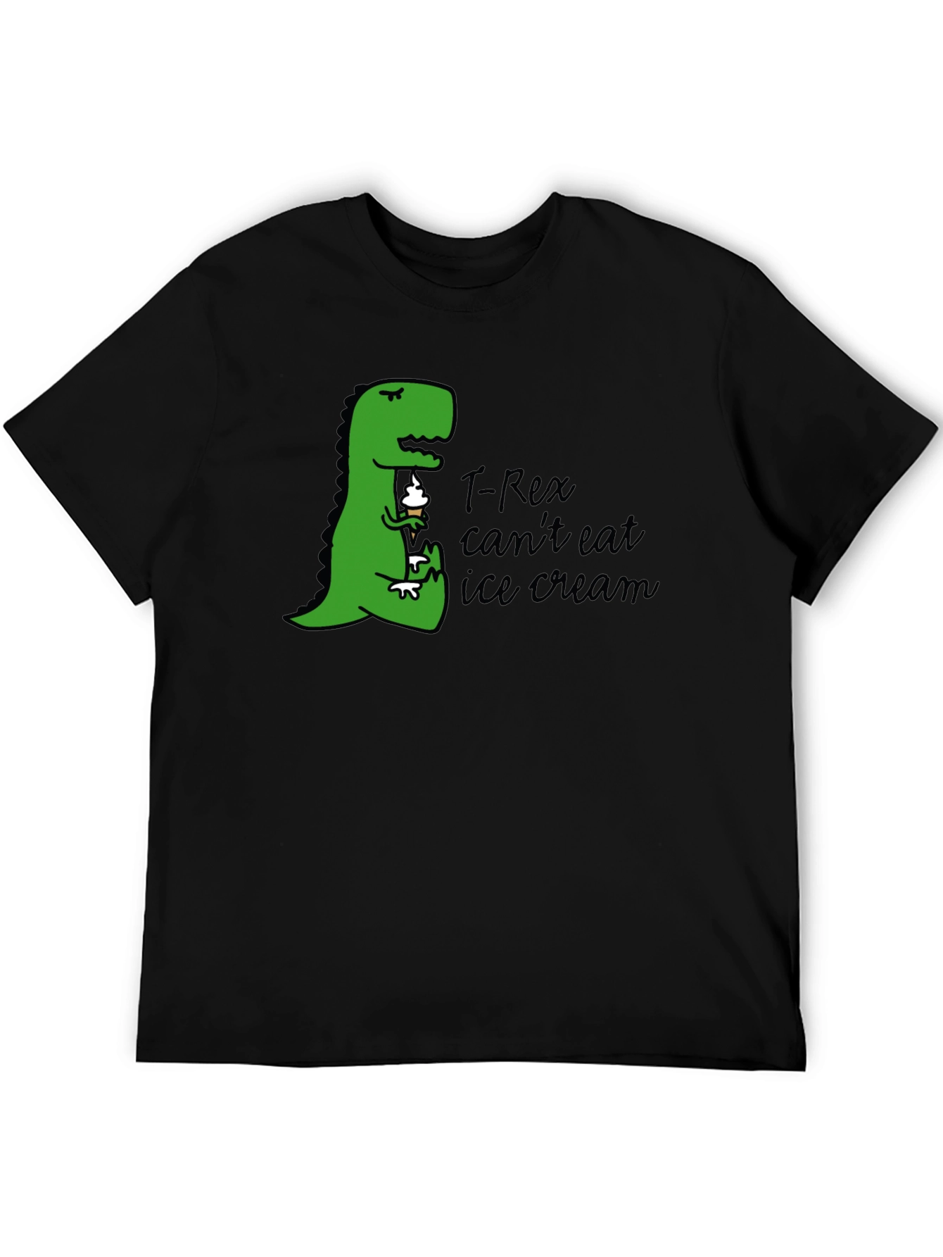 Black T-Rex Ice Cream Humor Graphic Tee view 5