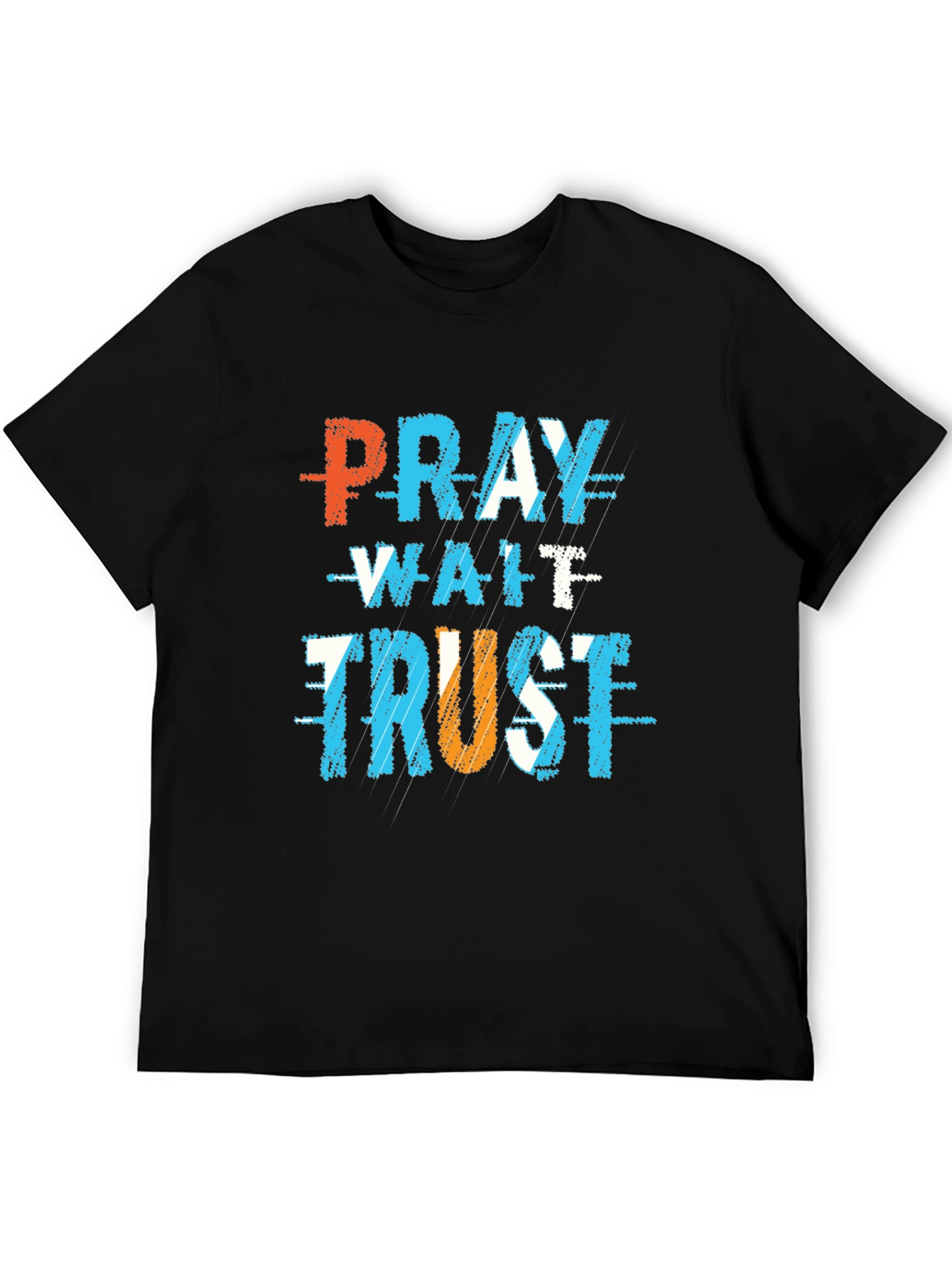 Black Pray Wait Trust Graphic T-Shirt view 5