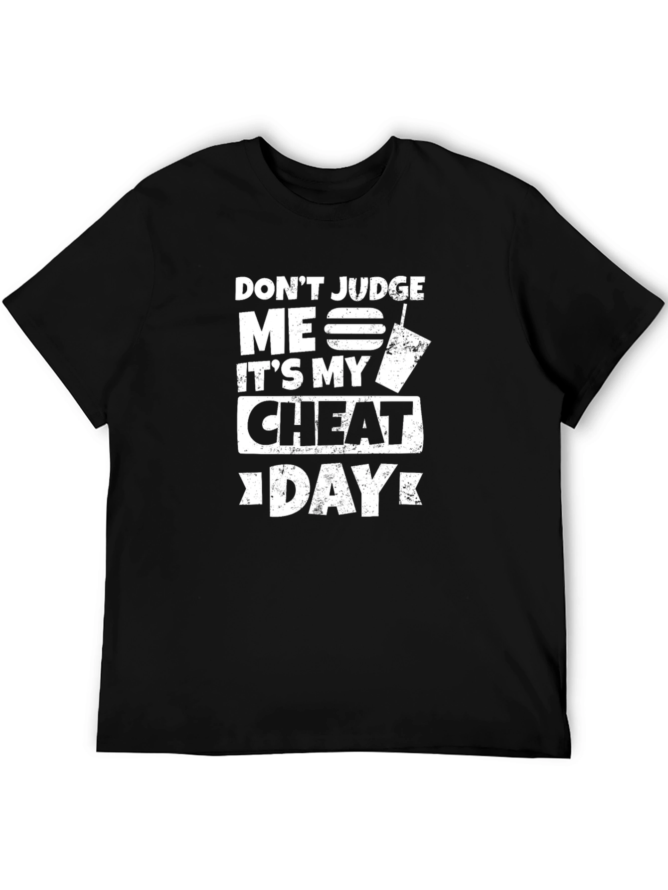 Black Don't Judge Me Cheat Day Black Graphic T-Shirt view 5