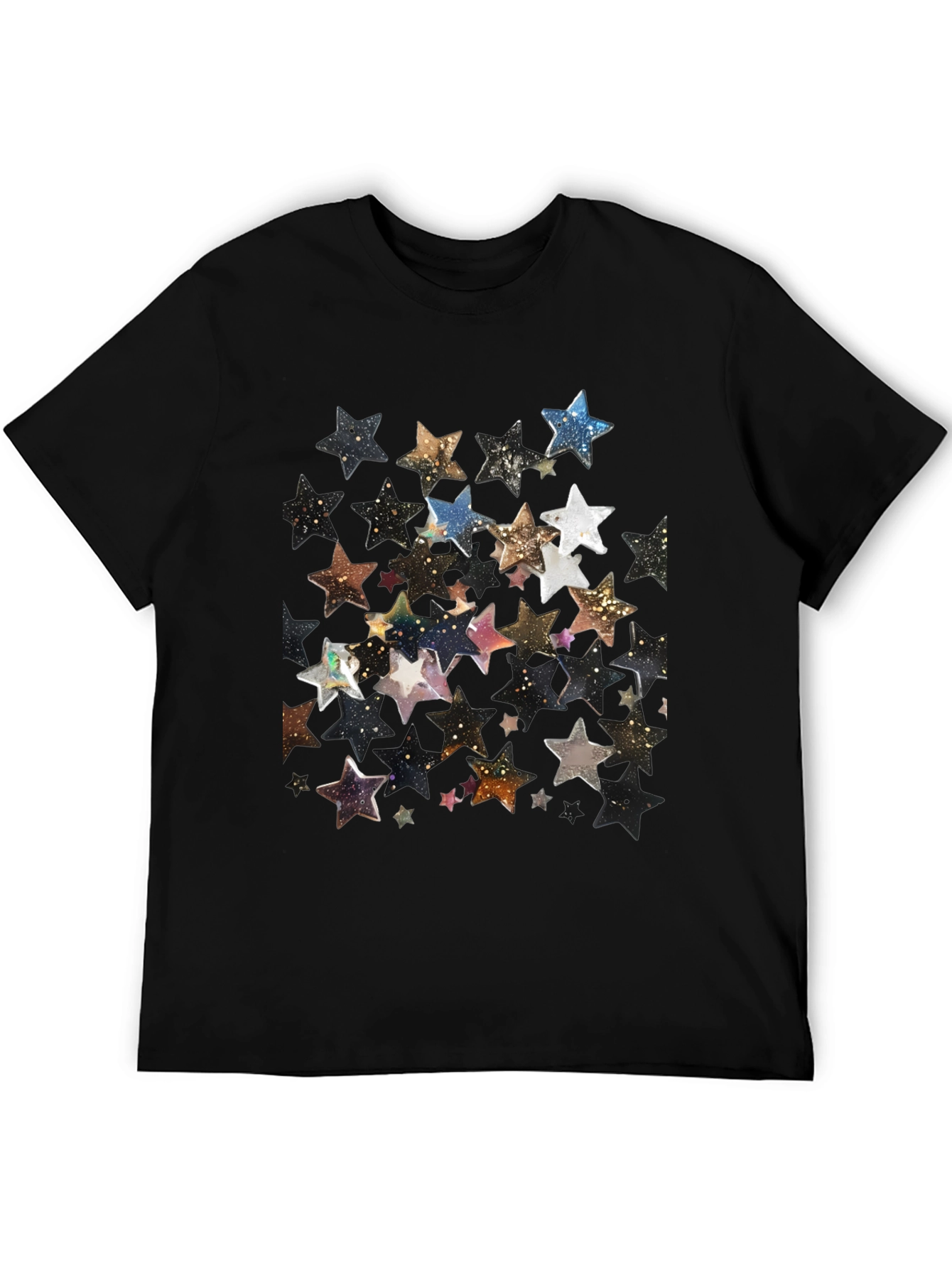 Black Starry Night Black T-Shirt view 5