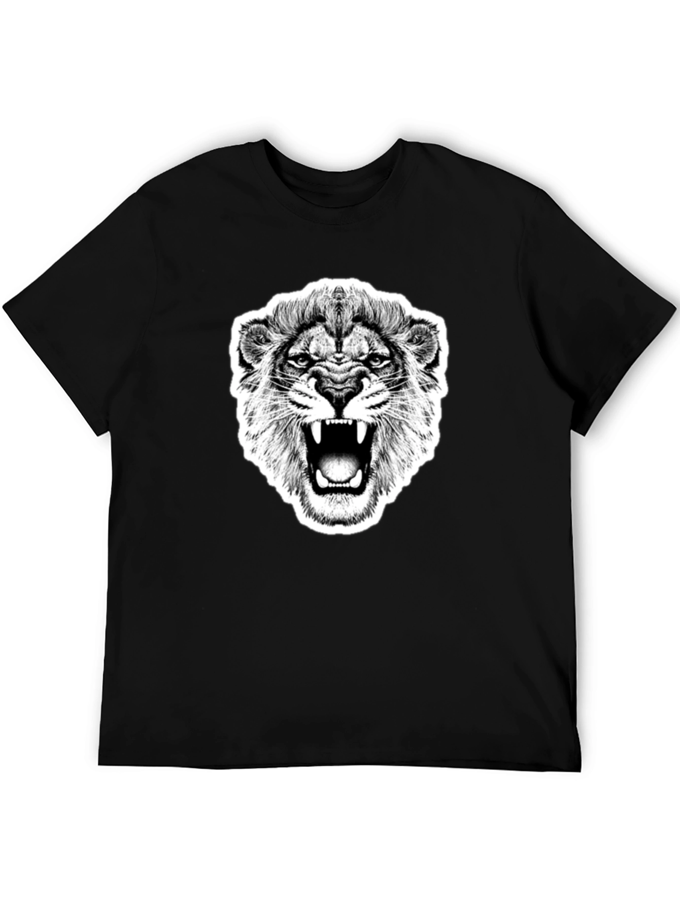 Black Lion Graphic Black T-Shirt - Bold Statement Tee view 5