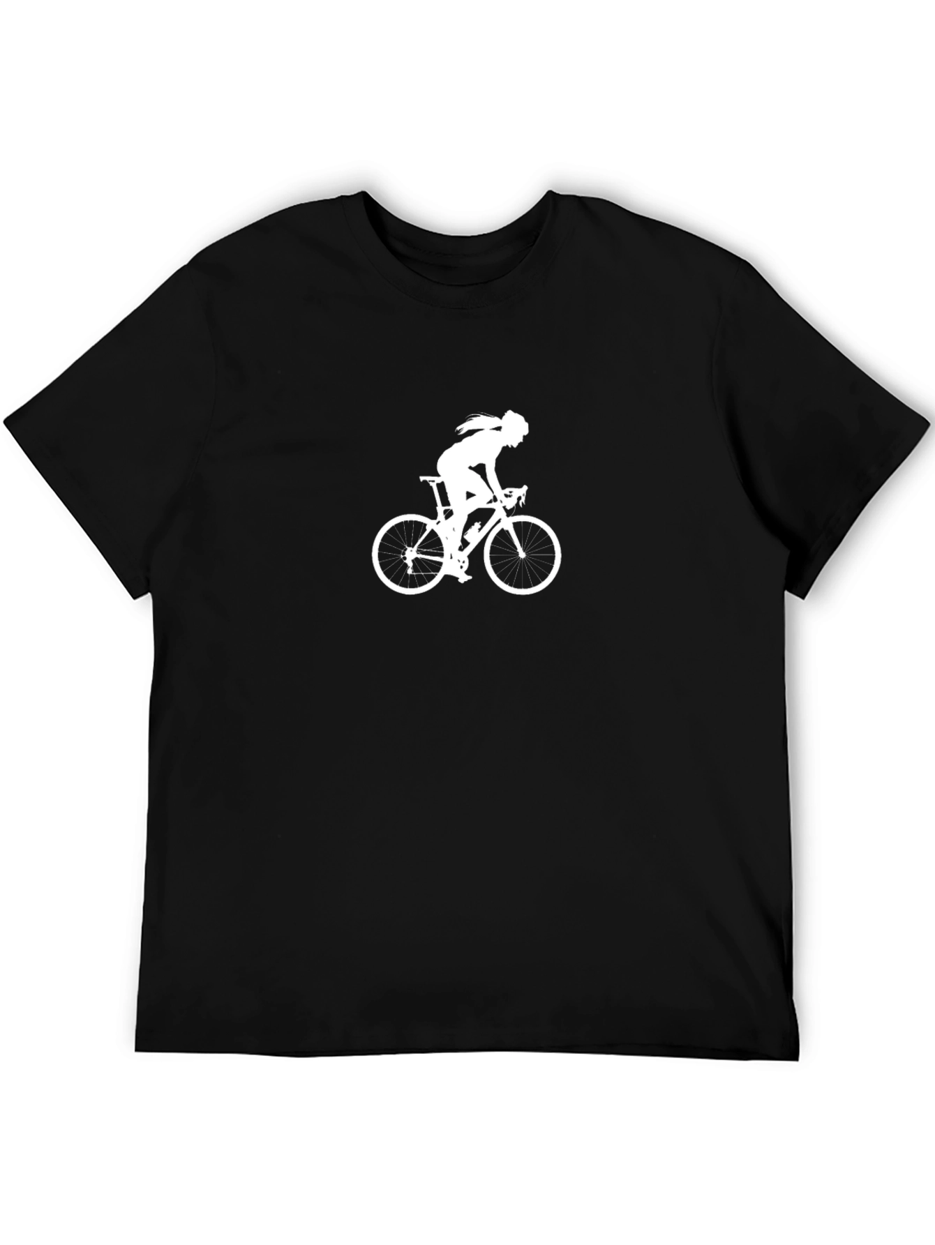 Black Cyclist Graphic Tee - Unisex Black T-Shirt view 5