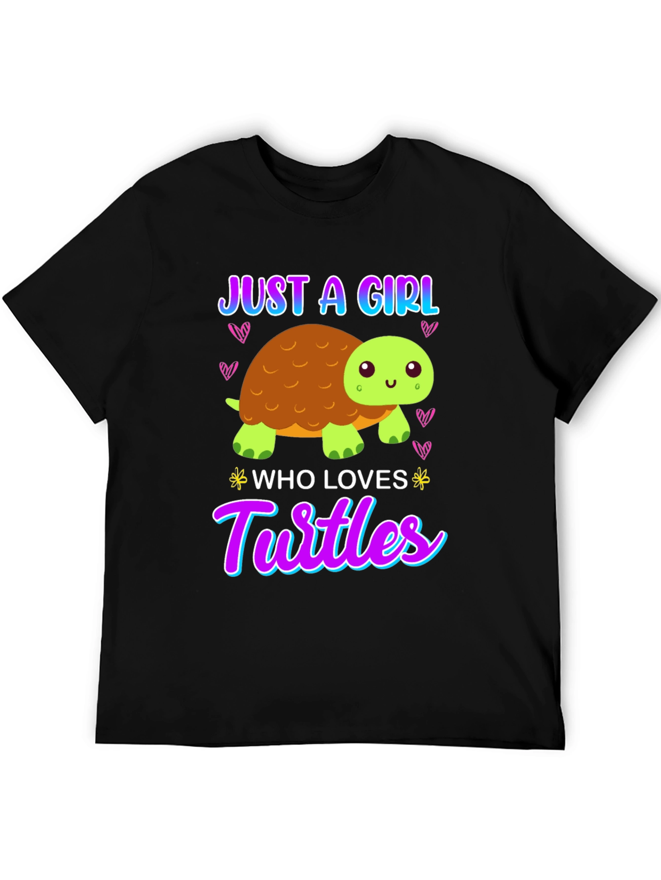Black Girl Who Loves Turtles T-Shirt - Cute Cartoon view 5