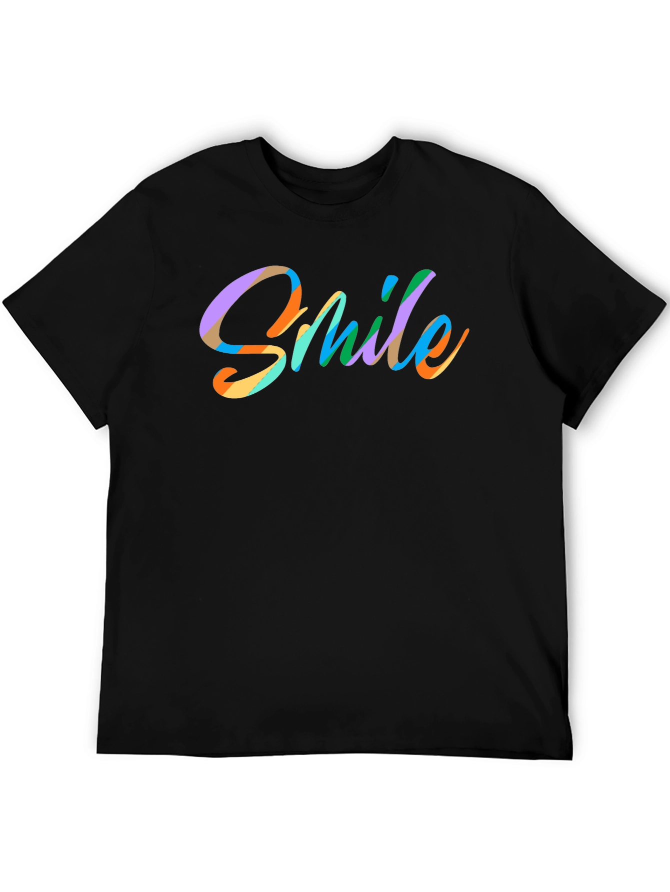 Black Smile Graphic Print Black T-Shirt view 5