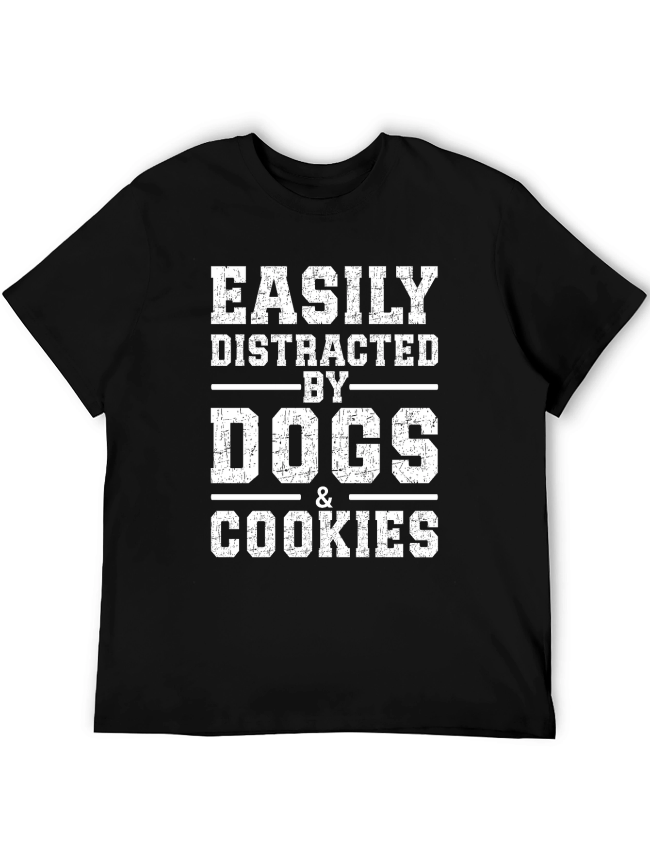 Black Easily Distracted By Dogs & Cookies T-Shirt view 5