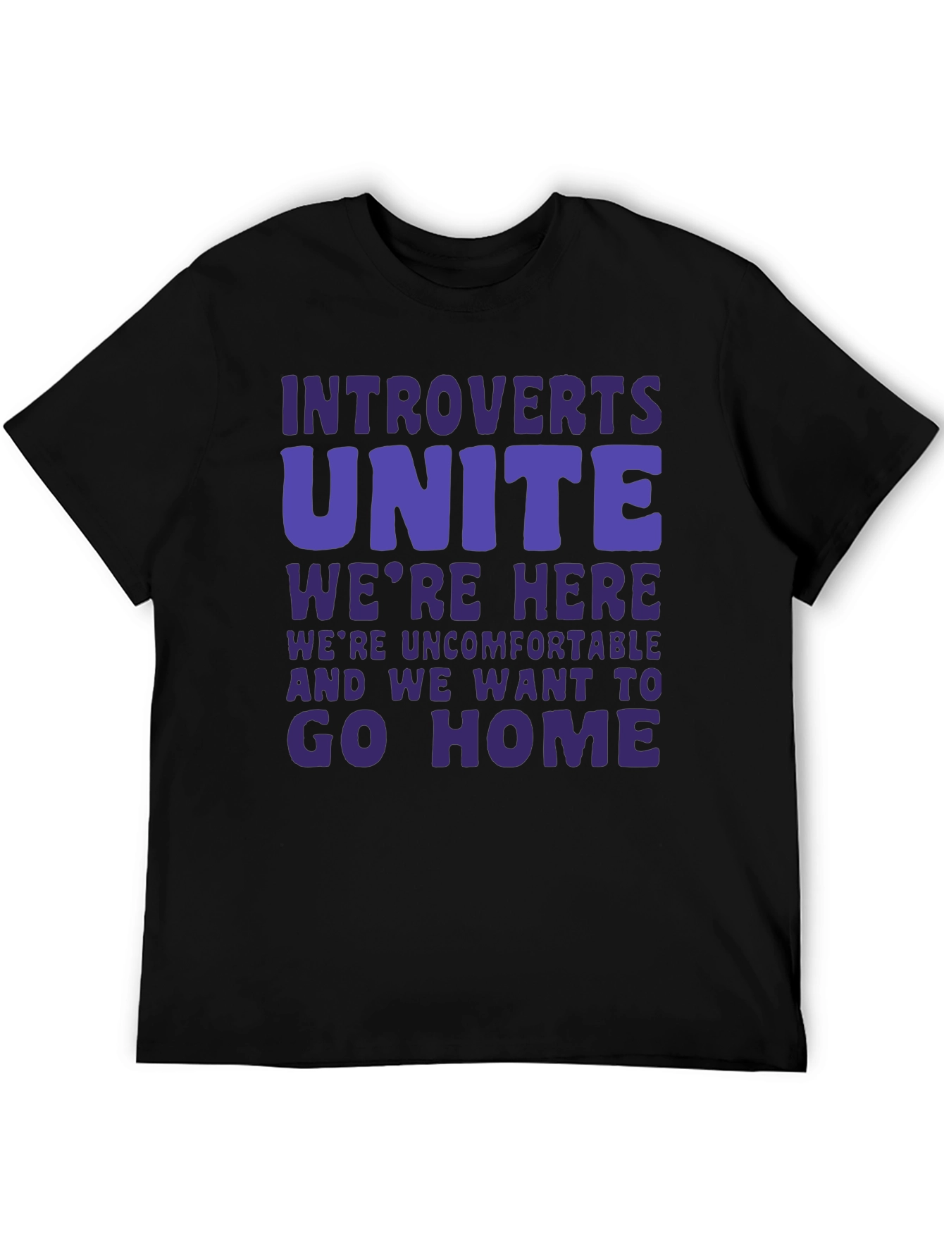 Black Introvert Unite Funny Graphic T-Shirt view 5