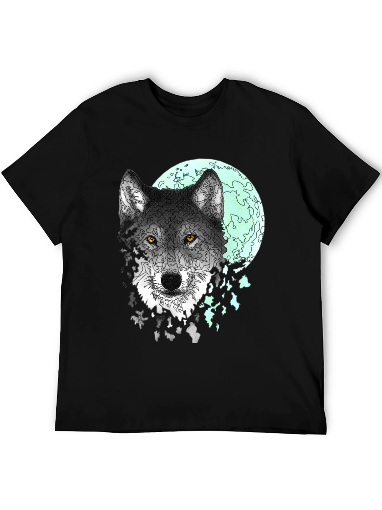 Black Wolf Moon Graphic Tee - Men's Black T-Shirt view 5