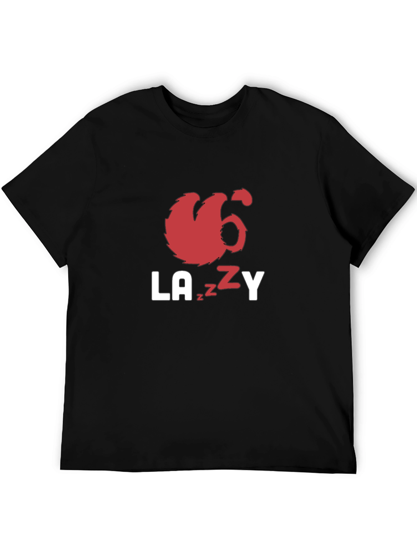 Black Lazy Sloth Graphic Tee - Black Unisex T-Shirt view 5