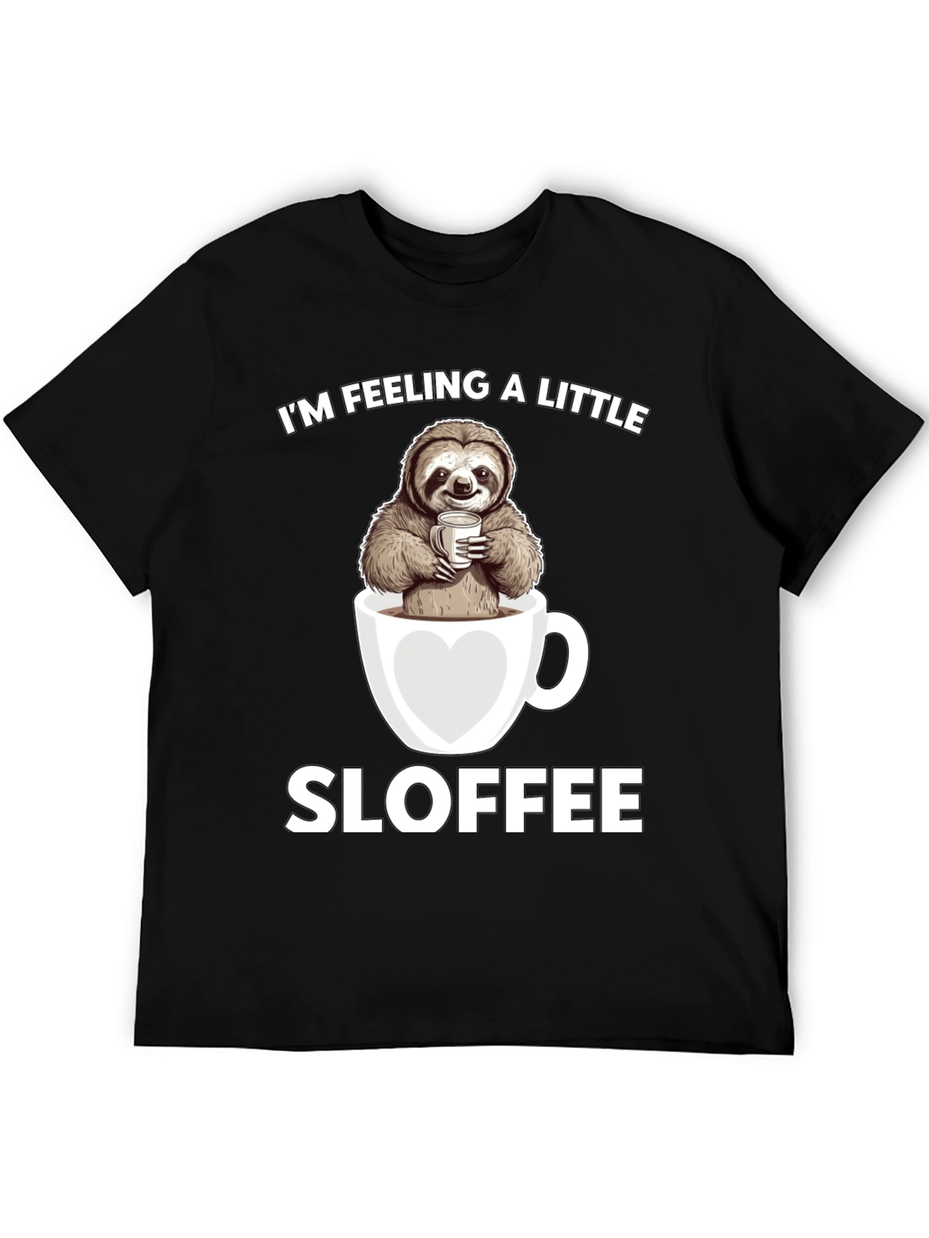 Black Sloth Coffee Graphic Tee - "Sloffee" Funny T-Shirt view 5