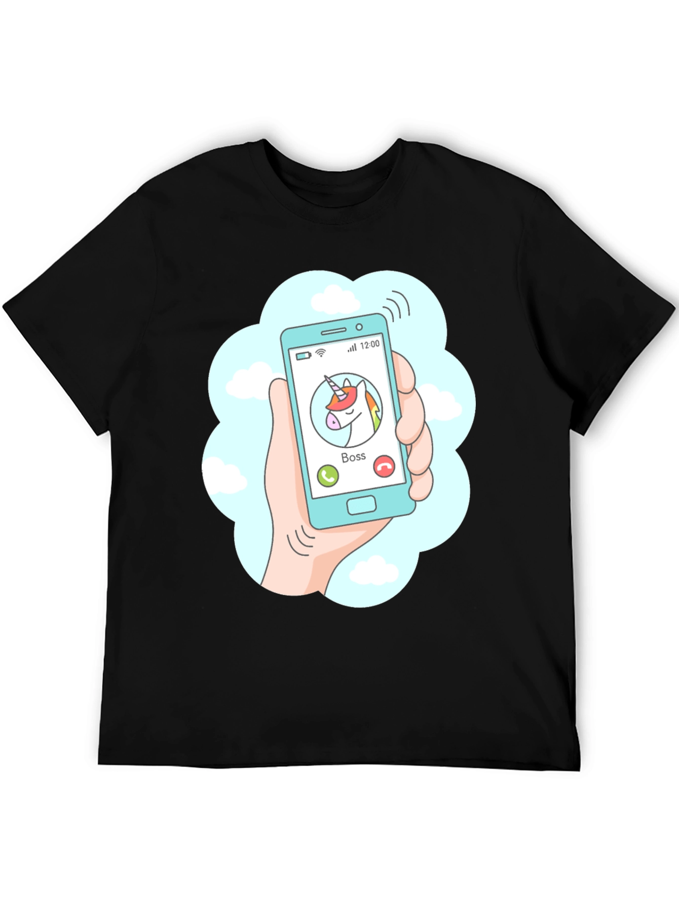 Black Unicorn Boss Calling T-Shirt view 5