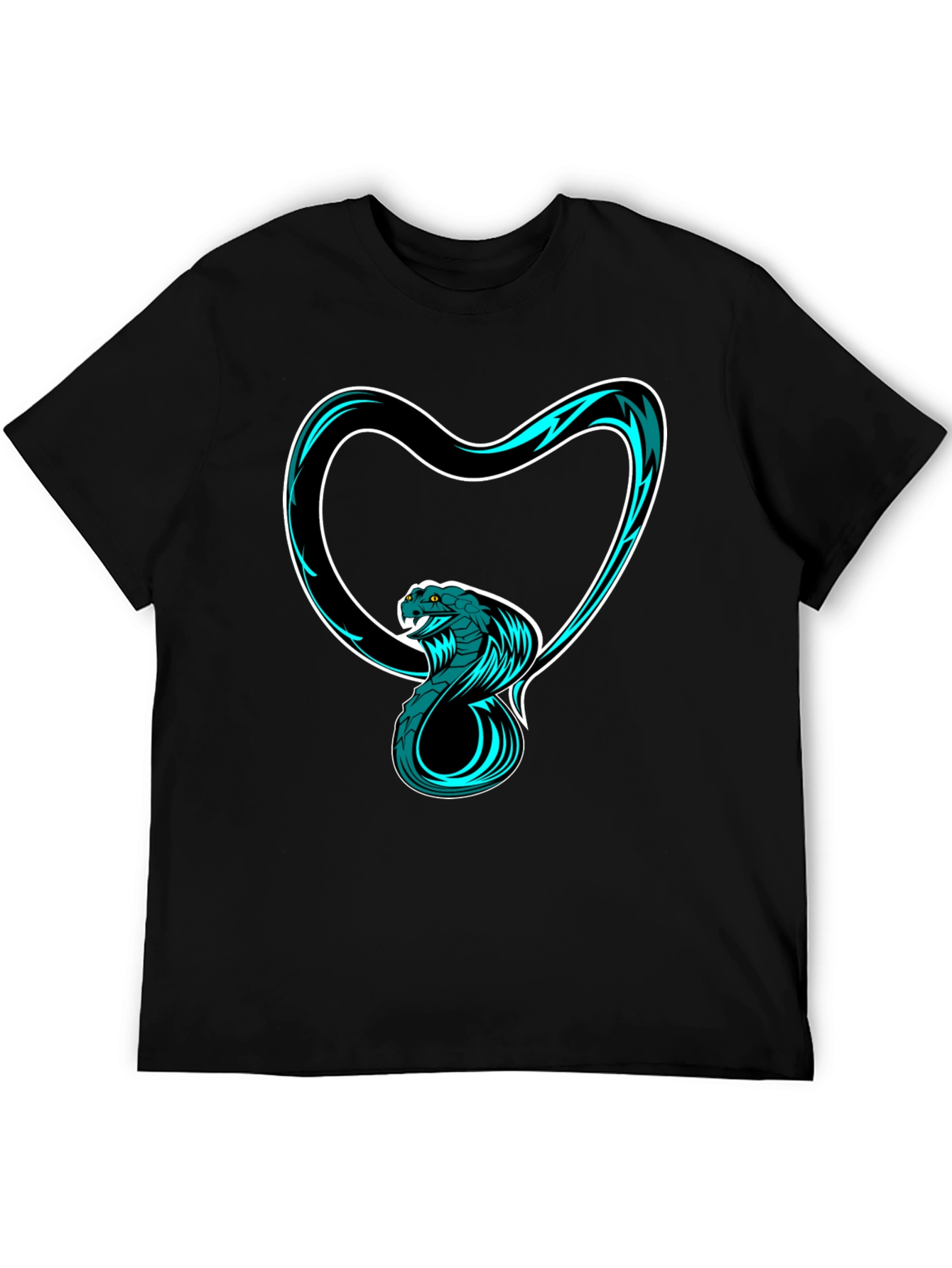 Black Cobra Heart Graphic Tee - Stylish Black T-Shirt view 5