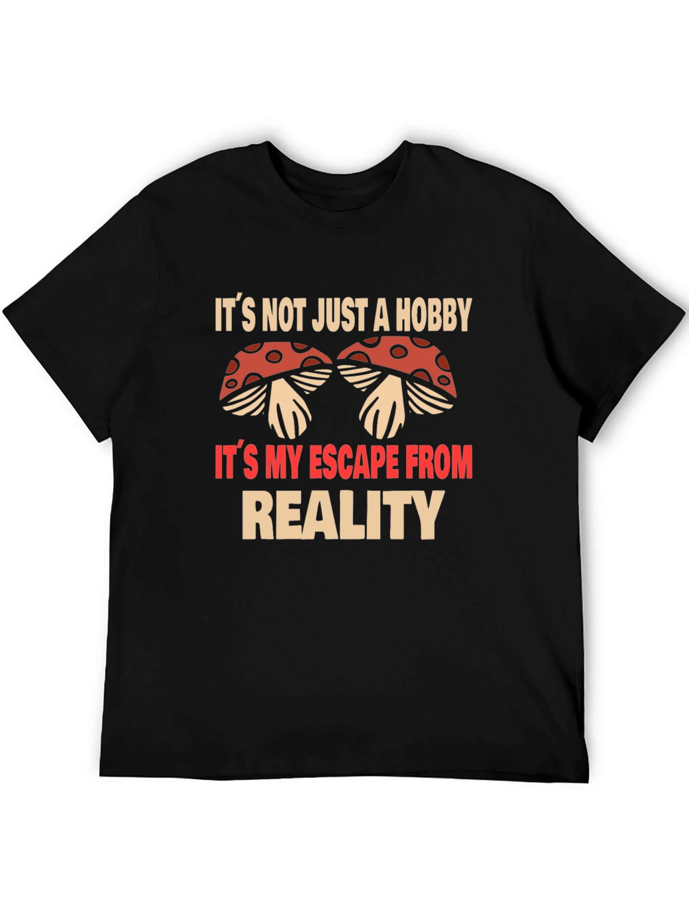 Black Mushroom Lover's Tee - Escape from Reality T-Shirt view 5