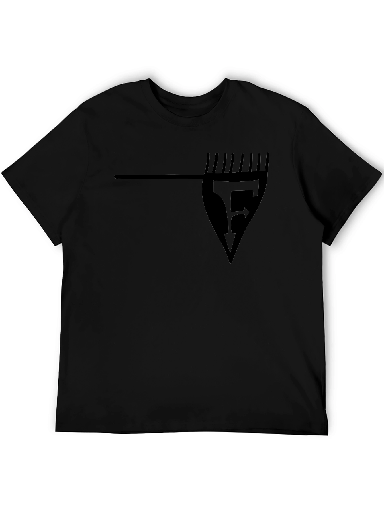 Black Men's Black Graphic Tee - Unique Design view 5