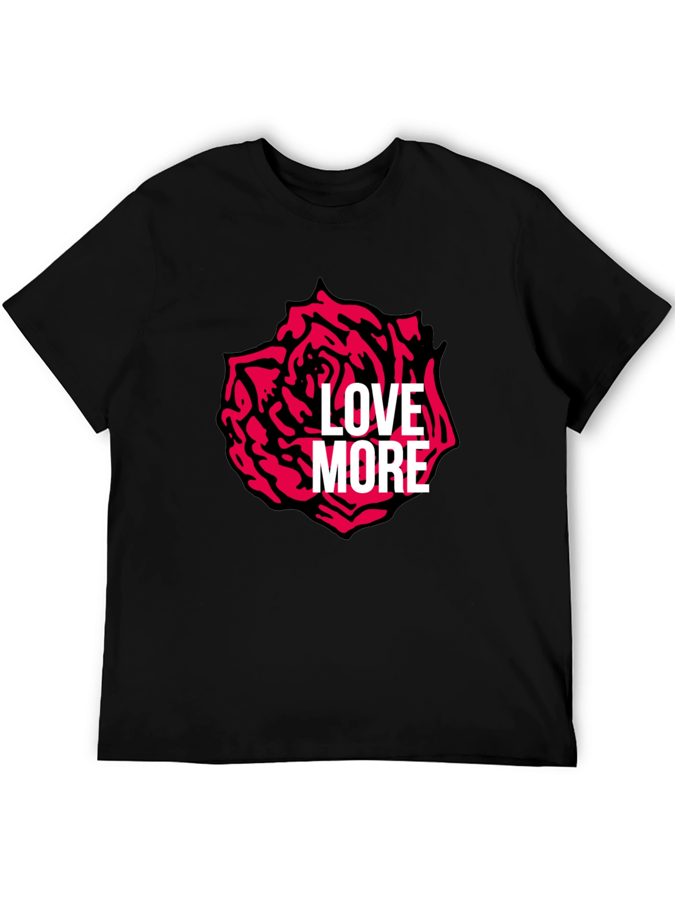 Black Love More Rose Graphic Tee - Stylish Black T-Shirt view 5