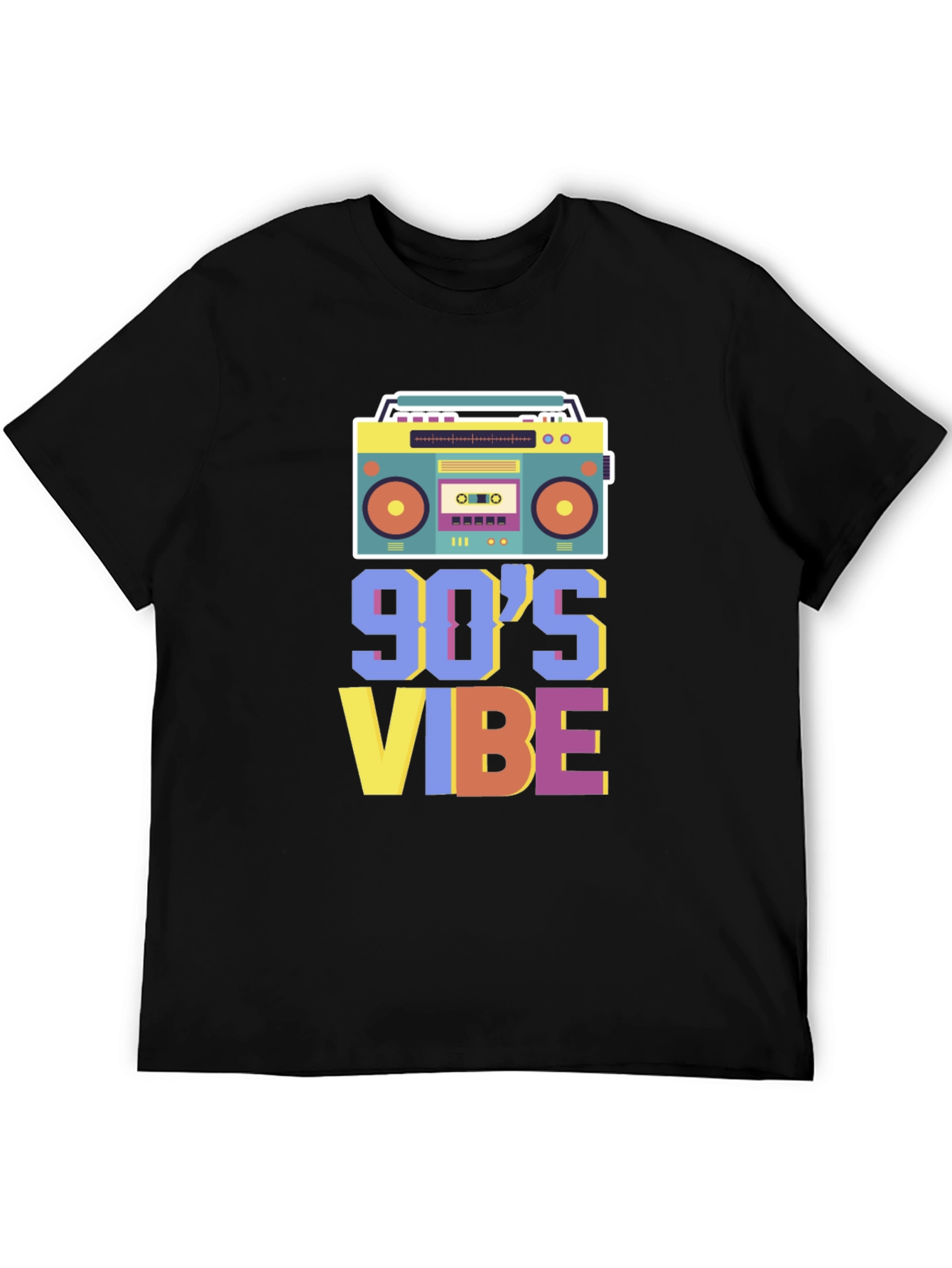 Black Retro 90's Vibe Graphic Tee view 5