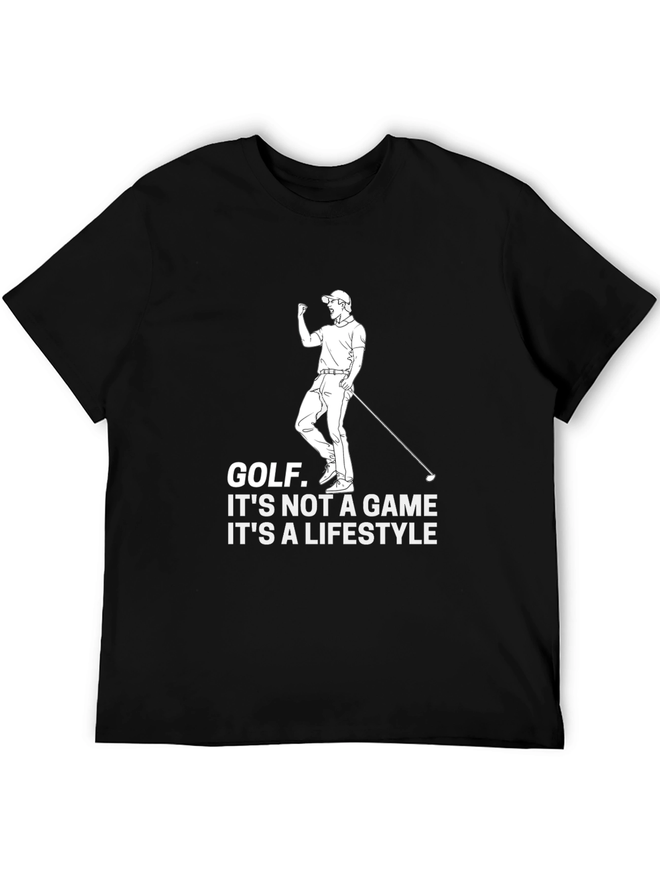Black Golf Lifestyle T-Shirt - Black Cotton Graphic Tee view 5