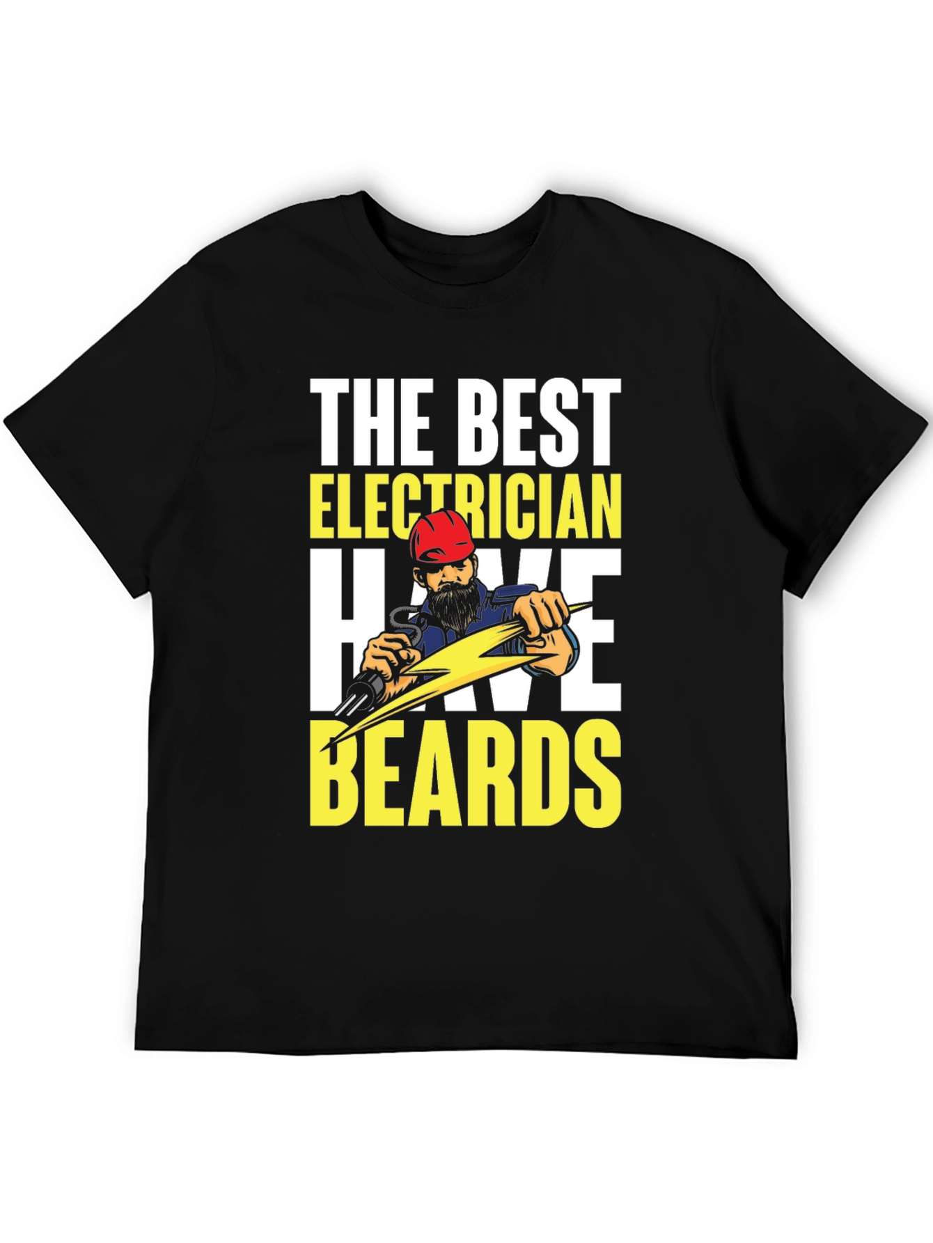 Black Bearded Electrician T-Shirt - Funny Electrician Gift view 5