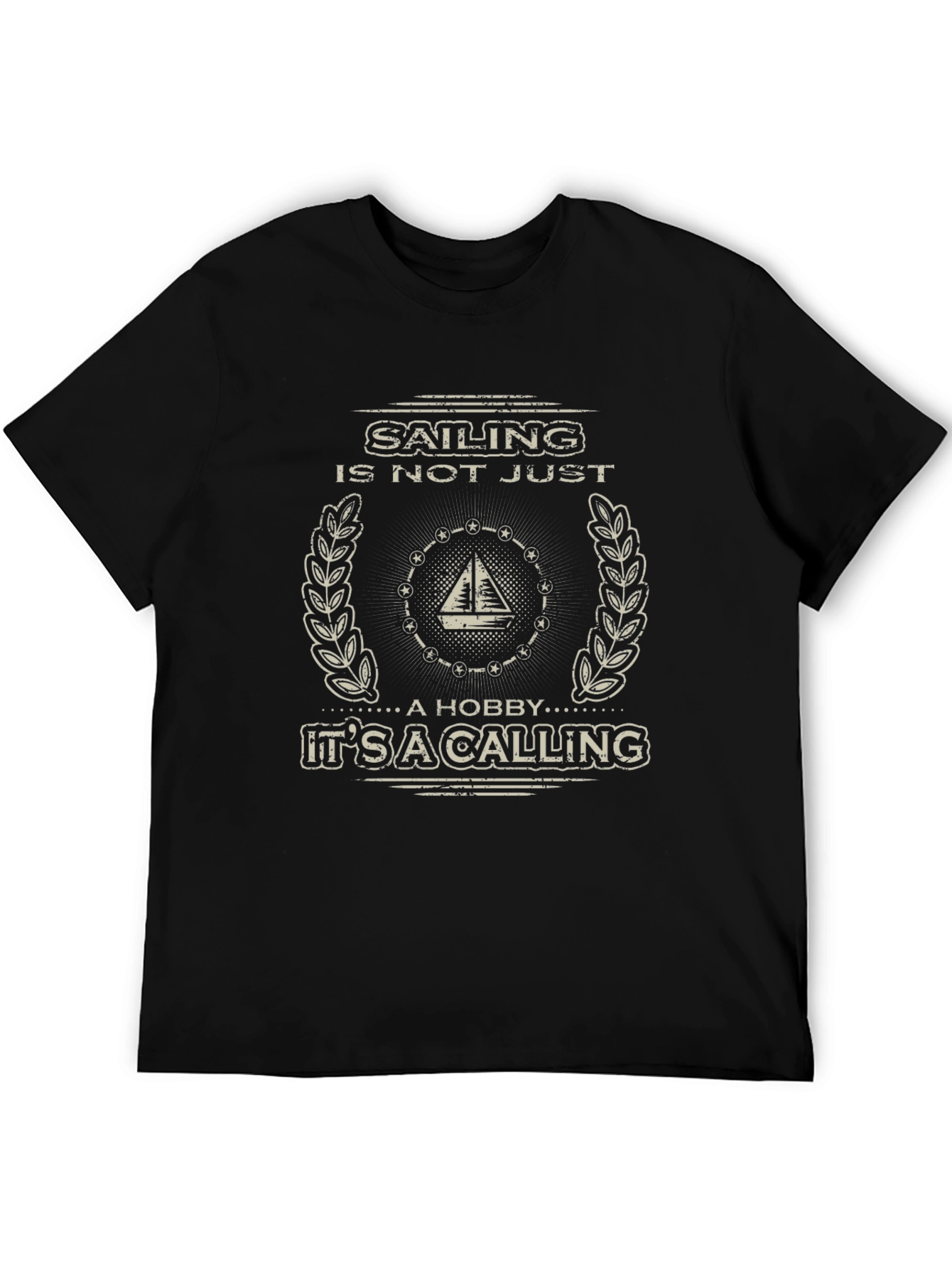 Black Sailing Calling Graphic Tee | Sailor Gift view 5