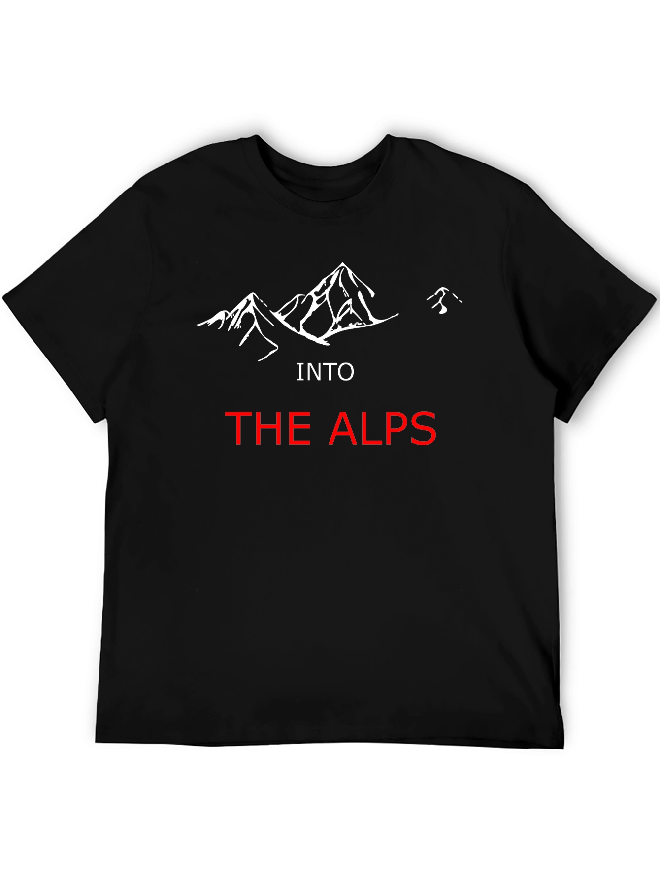 Black Into The Alps Graphic Tee - Mountain Adventure Shirt view 5