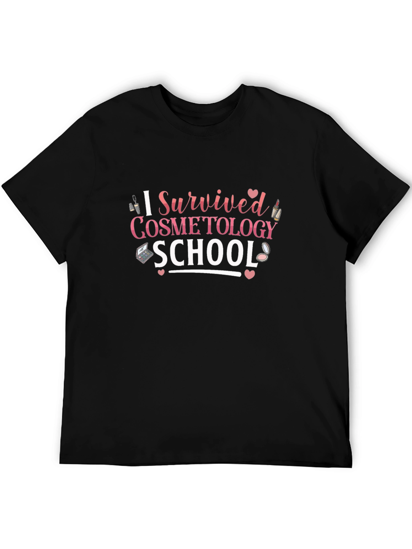 Black I Survived Cosmetology School Black T-Shirt view 5