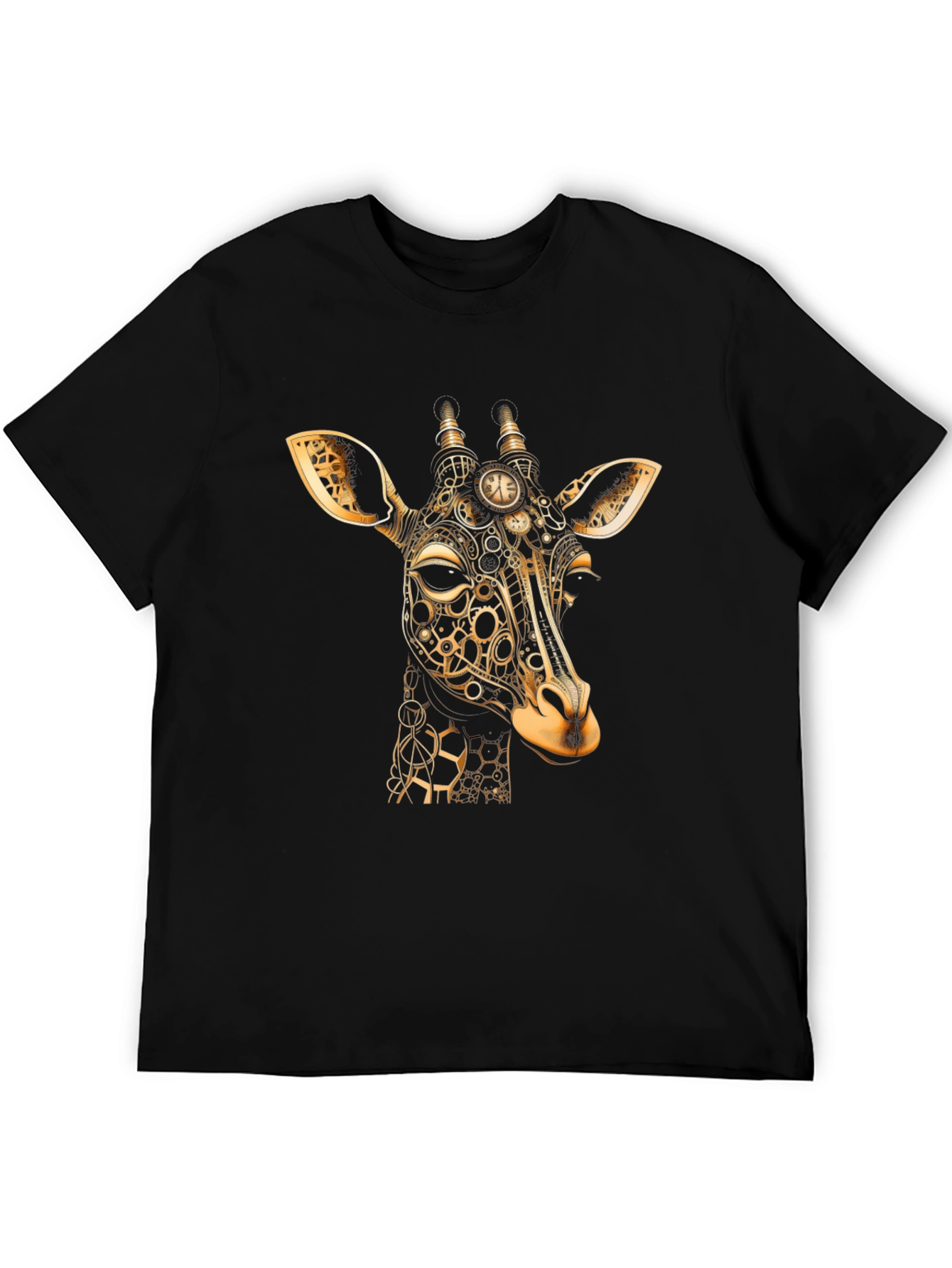 Black Steampunk Giraffe Graphic T-Shirt - Black view 5