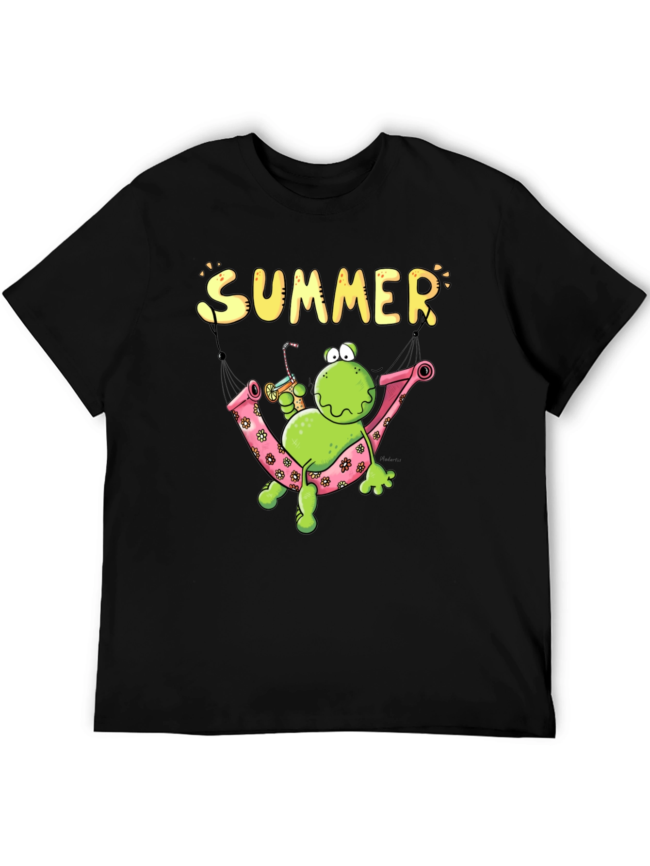 Black Summer Frog Hammock Graphic Tee view 5