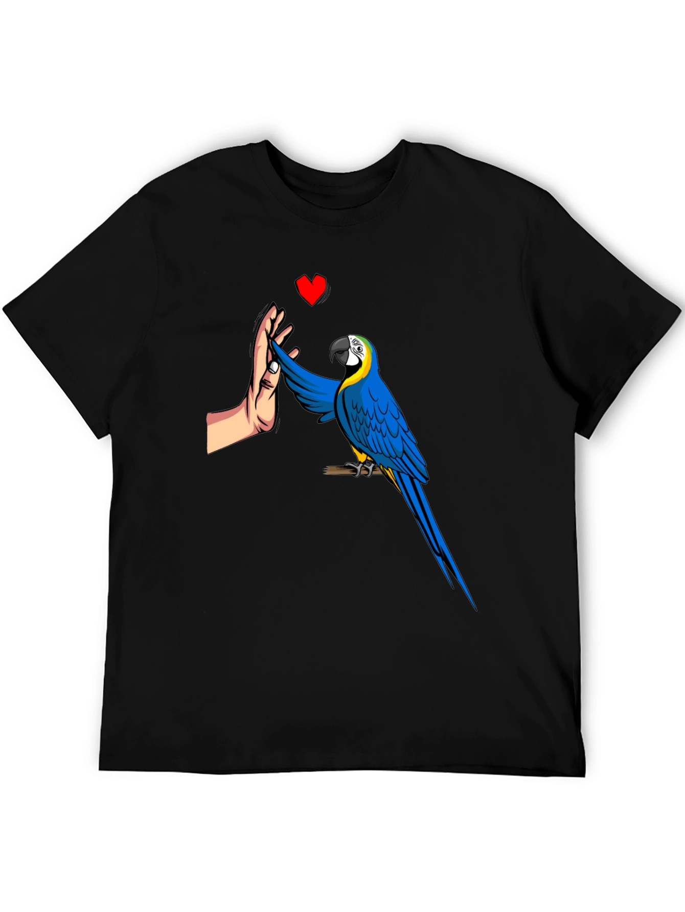 Black Parrot High Five Graphic Tee - Men's Black T-Shirt view 5