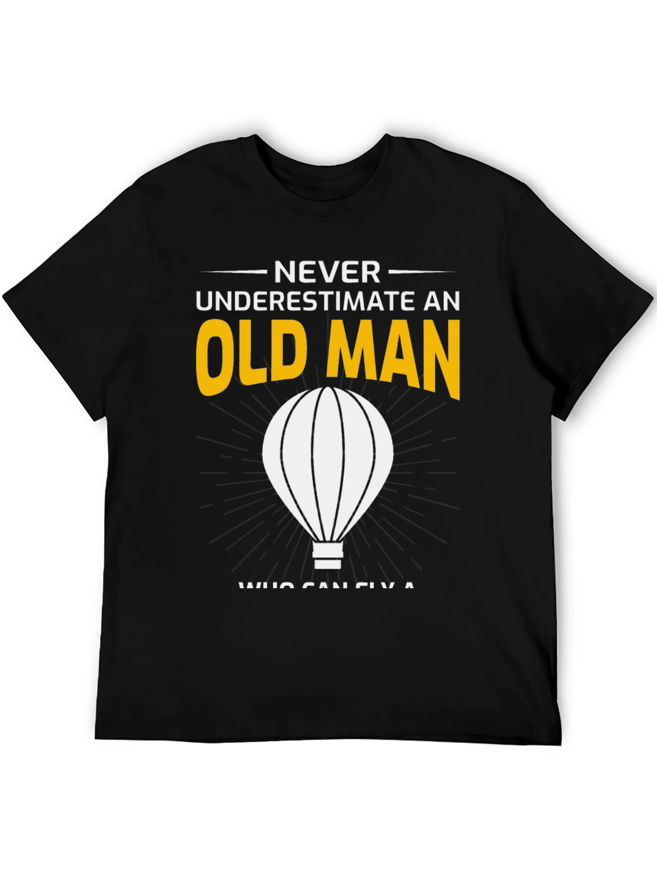 Black Never Underestimate an Old Man T-Shirt view 5