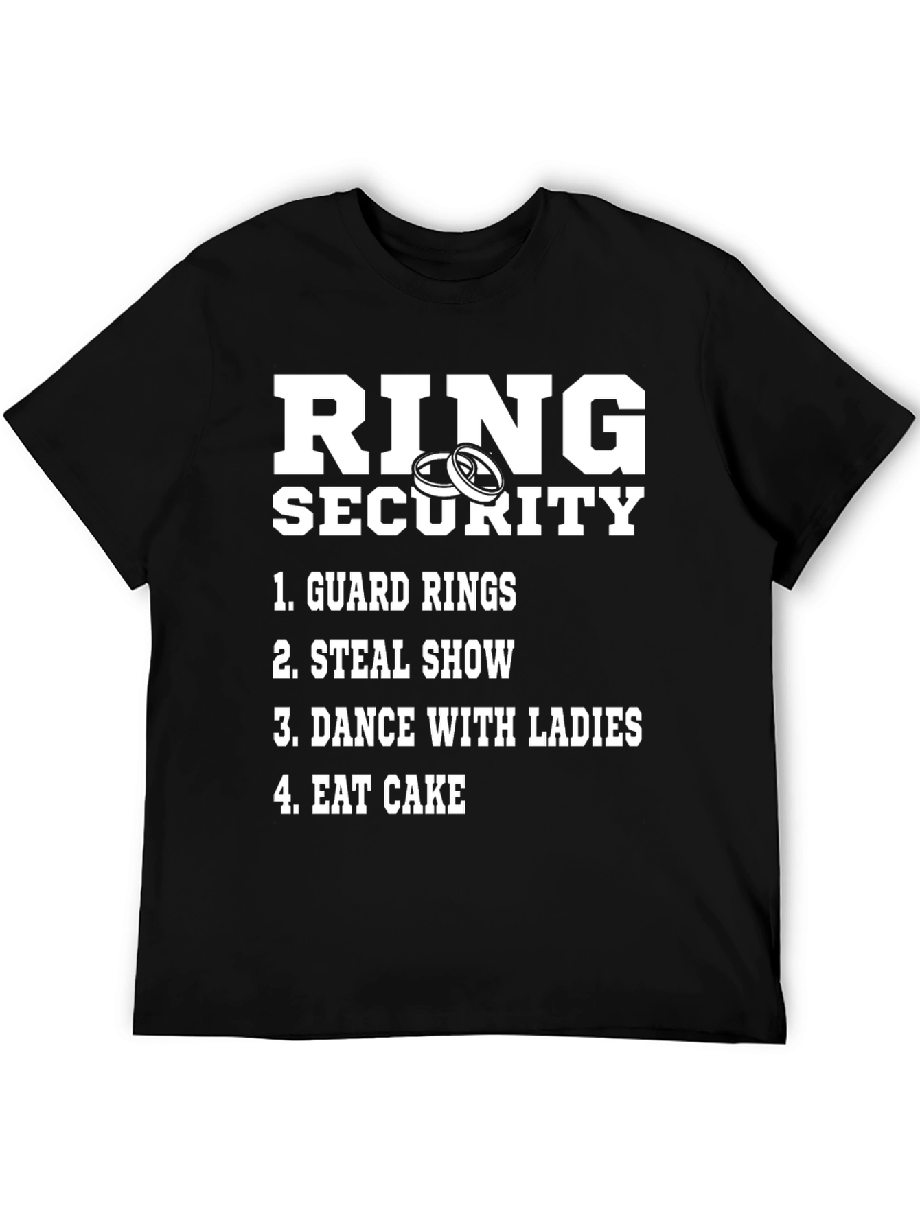 Black Ring Security Graphic T-Shirt - Wedding Humor Tee view 5