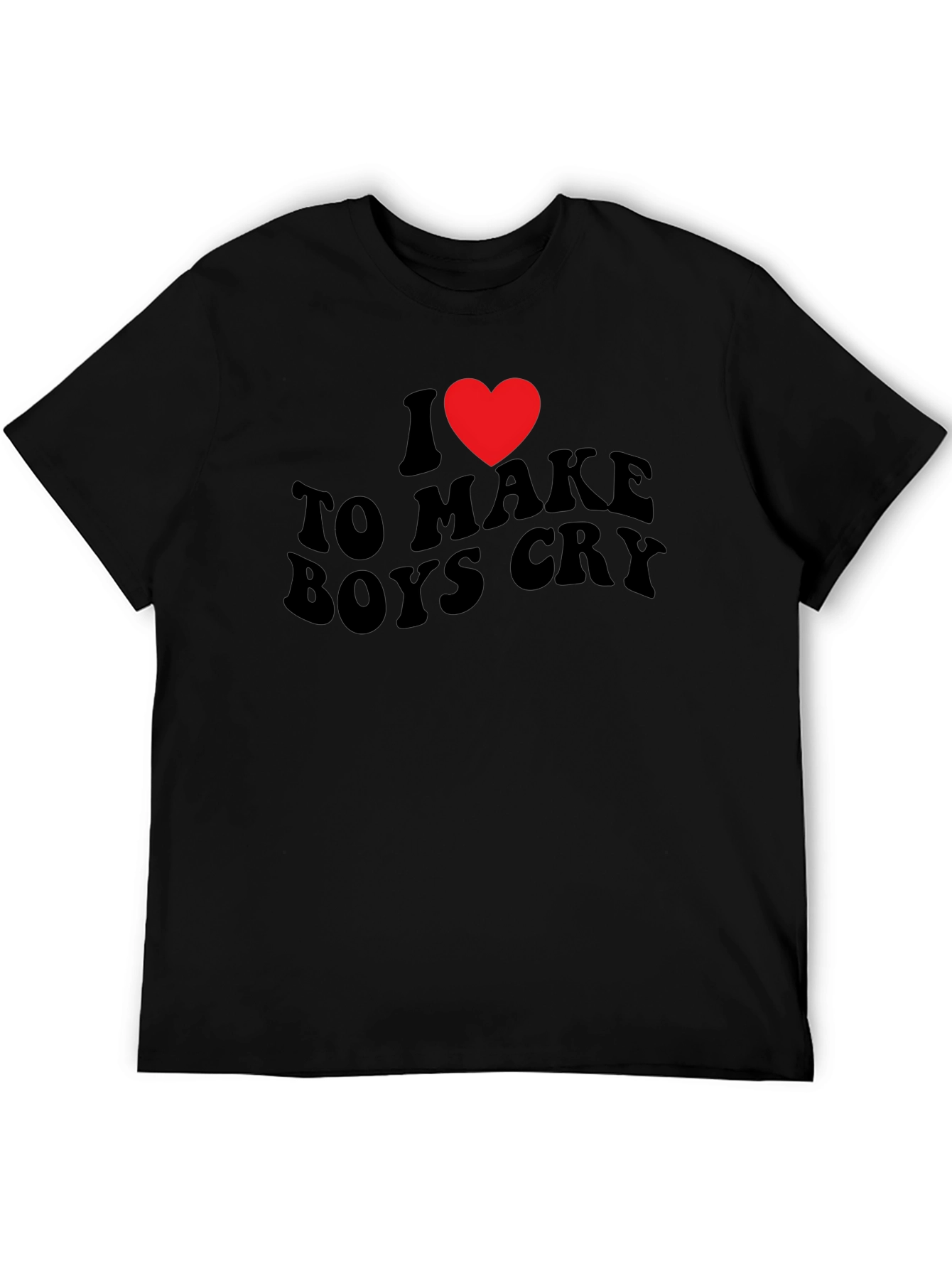Black I Heart to Make Boys Cry T-Shirt view 5
