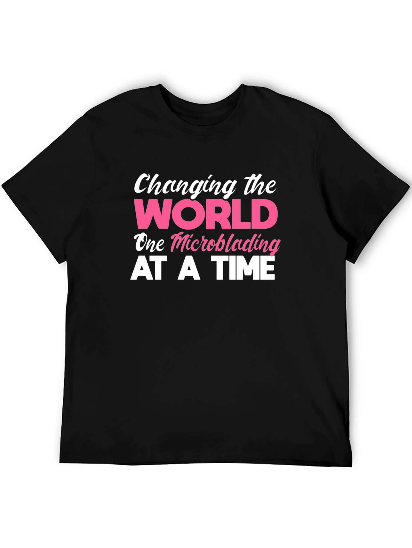 Black Changing The World Microblading T-Shirt view 5
