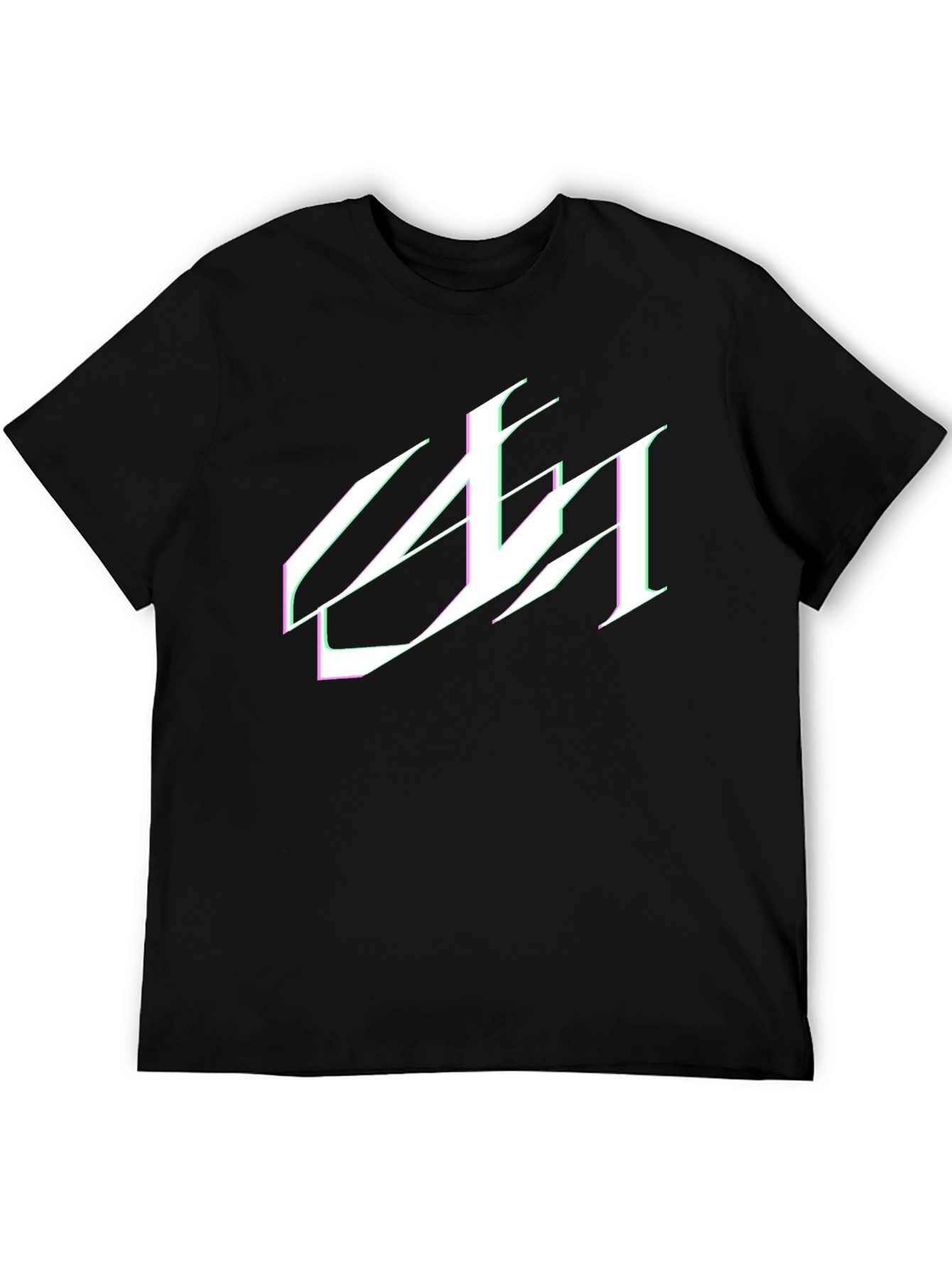 Black Modern Graphic Tee - Black view 5