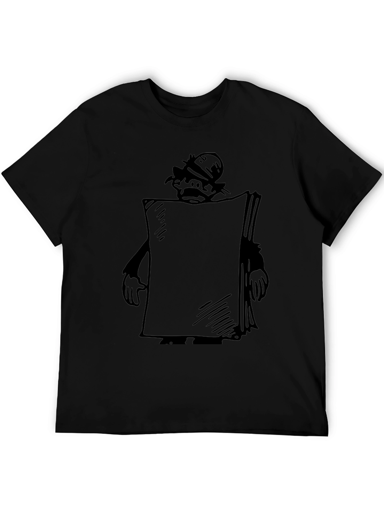 Black Cartoon Character Black T-Shirt view 5
