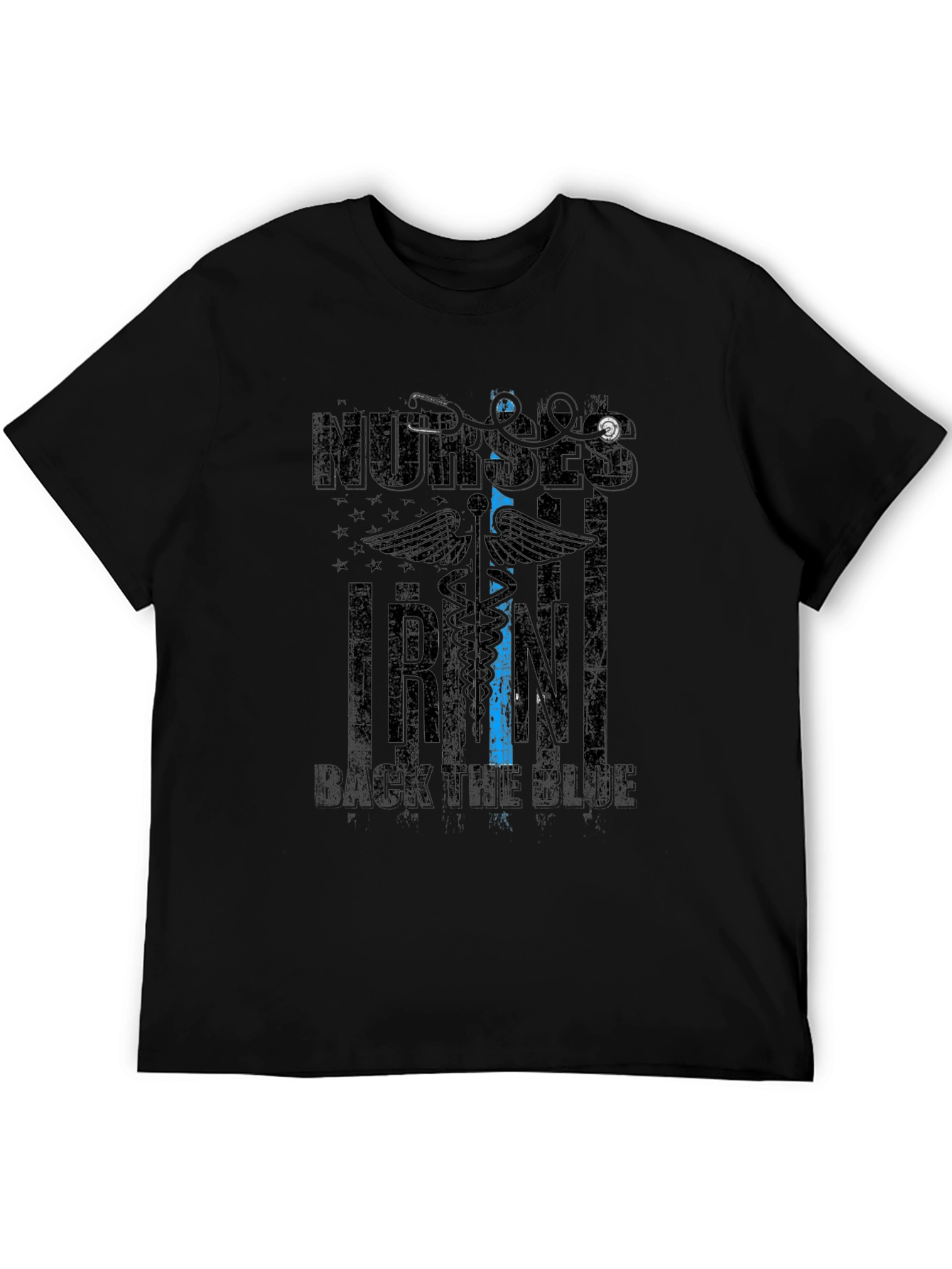 Black Nurses Back the Blue Graphic Tee - Unisex view 5